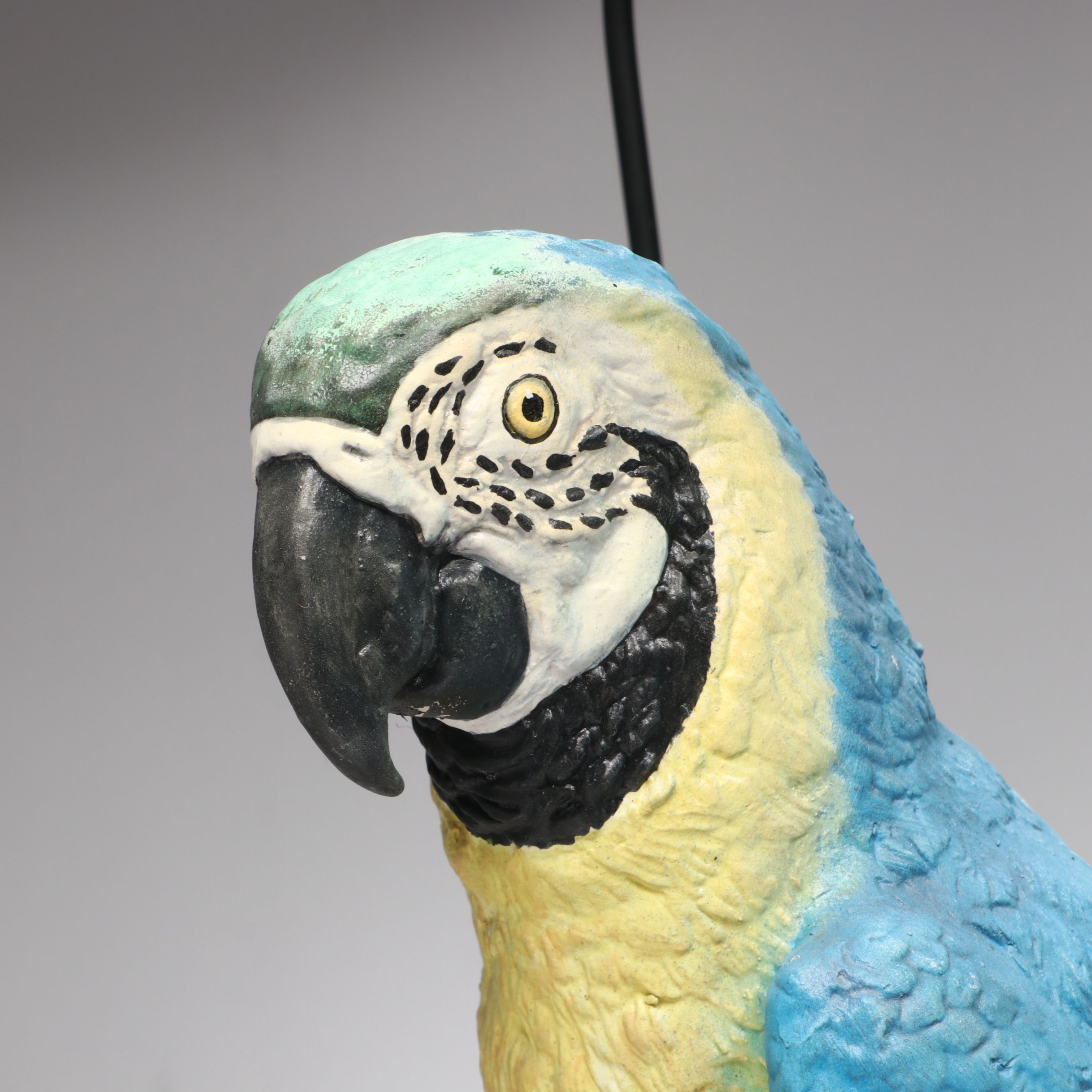 The Townsends' Ceramic Macaw Figure with Hanging Metal Perch