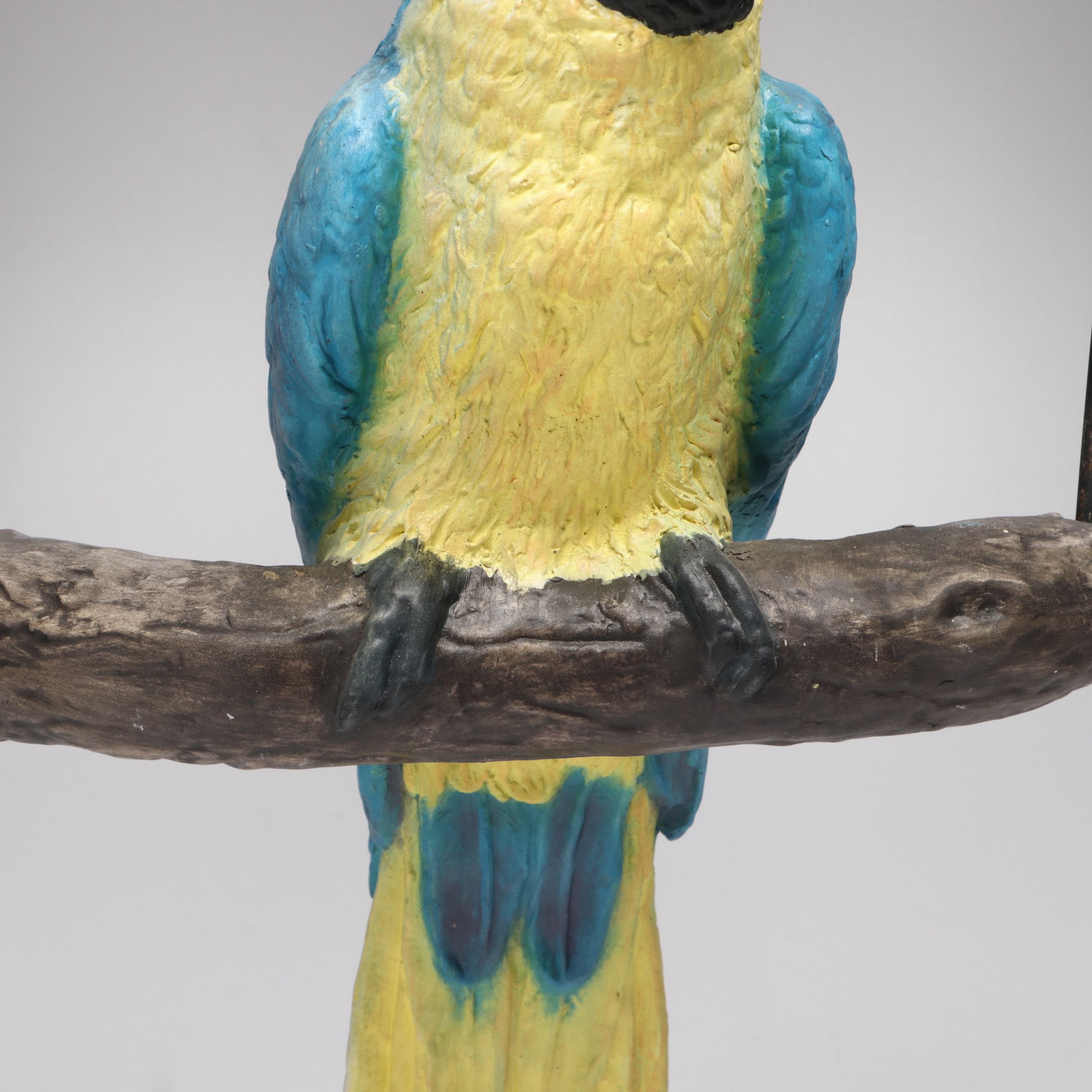 The Townsends' Ceramic Macaw Figure with Hanging Metal Perch