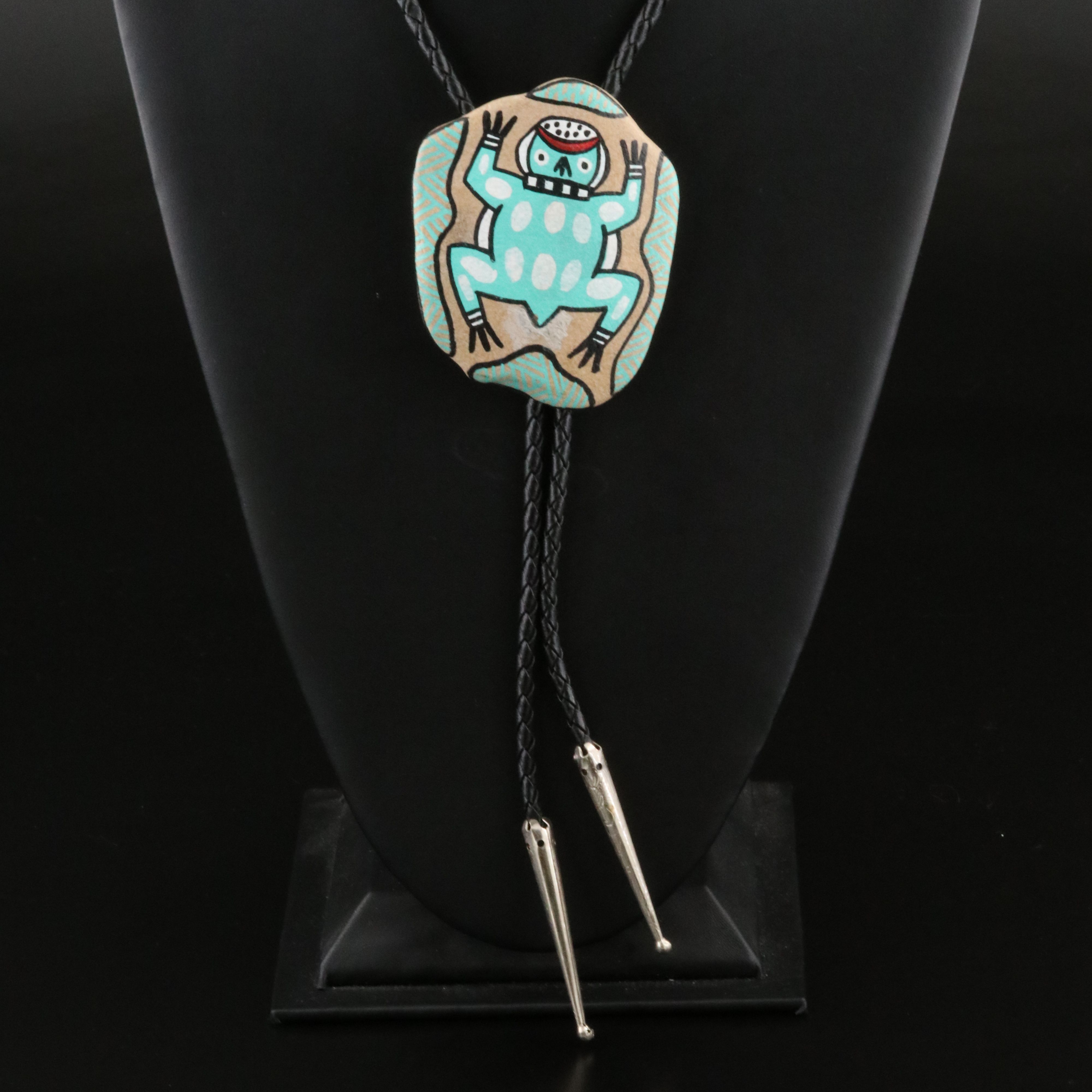 Roxie Pela Hopi Painted Toad Bolo Tie