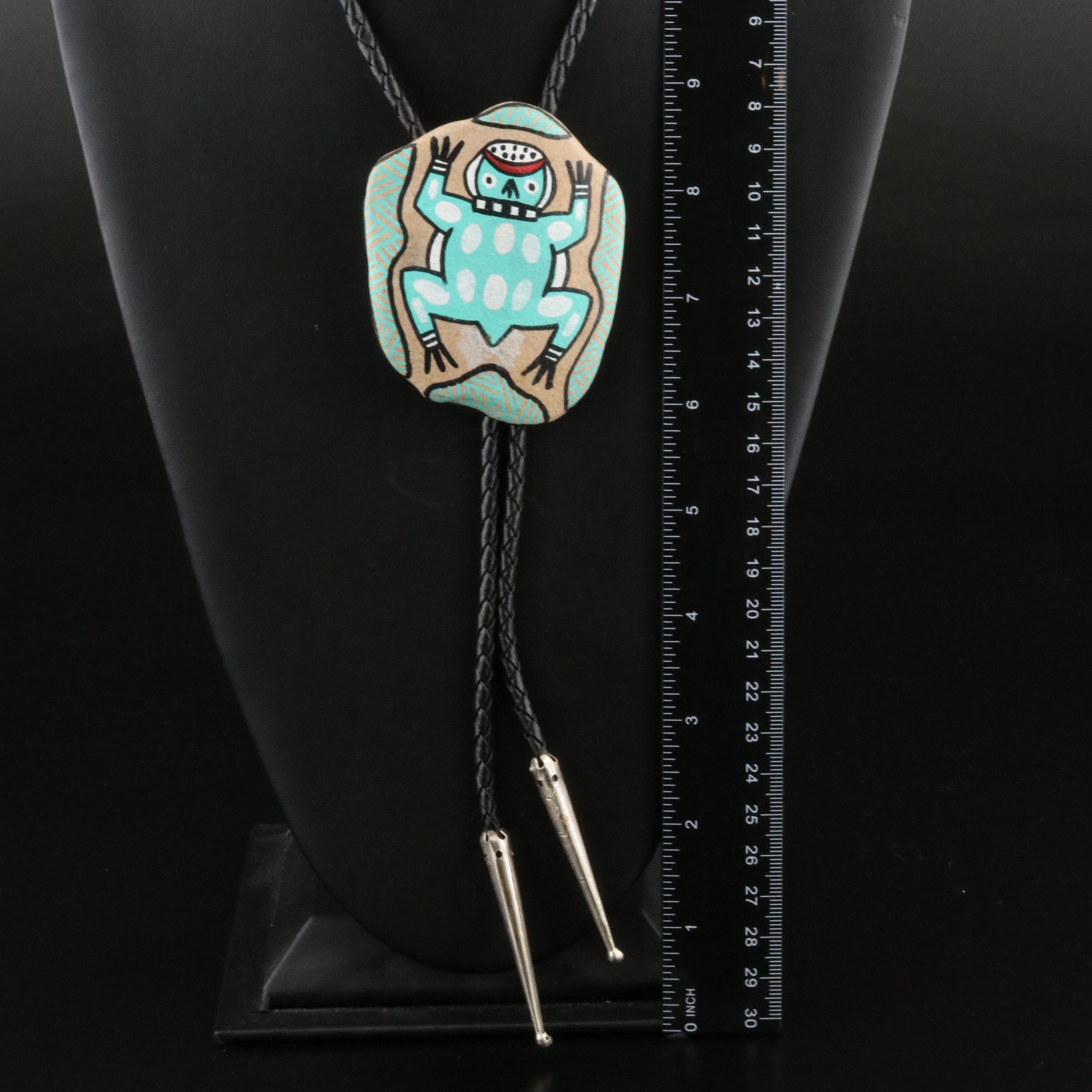 Roxie Pela Hopi Painted Toad Bolo Tie