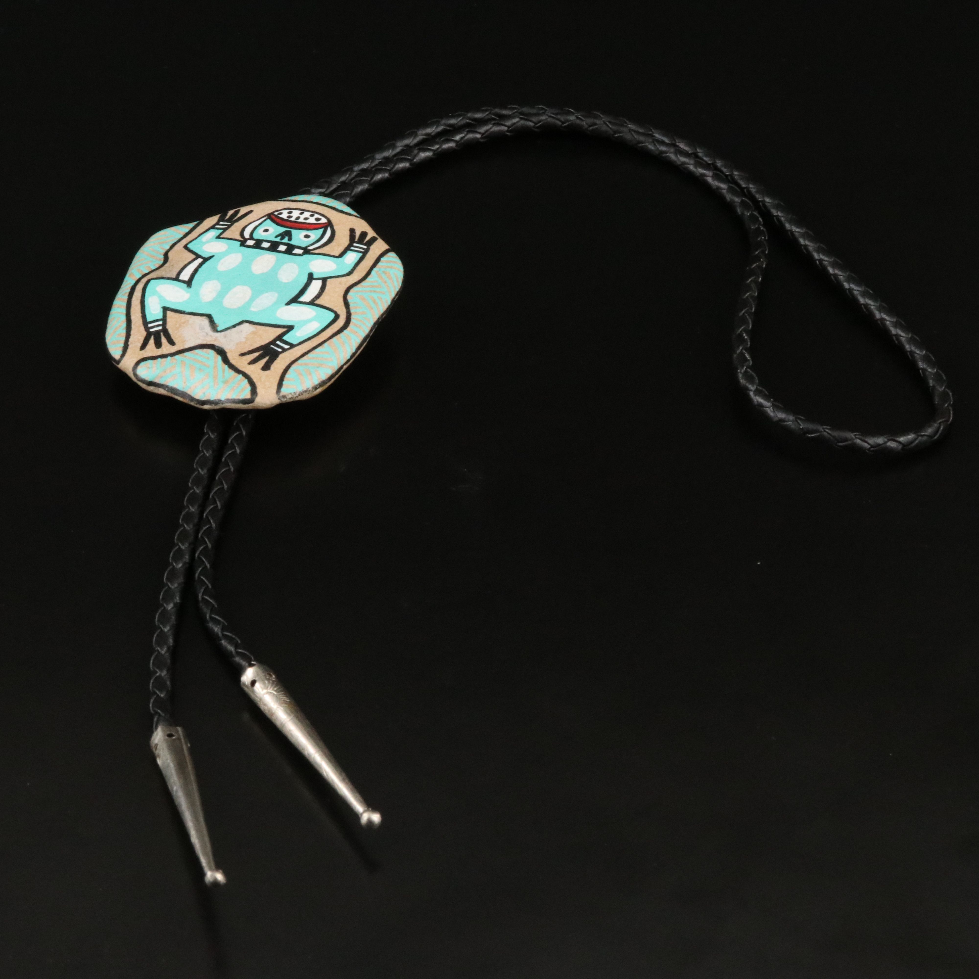 Roxie Pela Hopi Painted Toad Bolo Tie