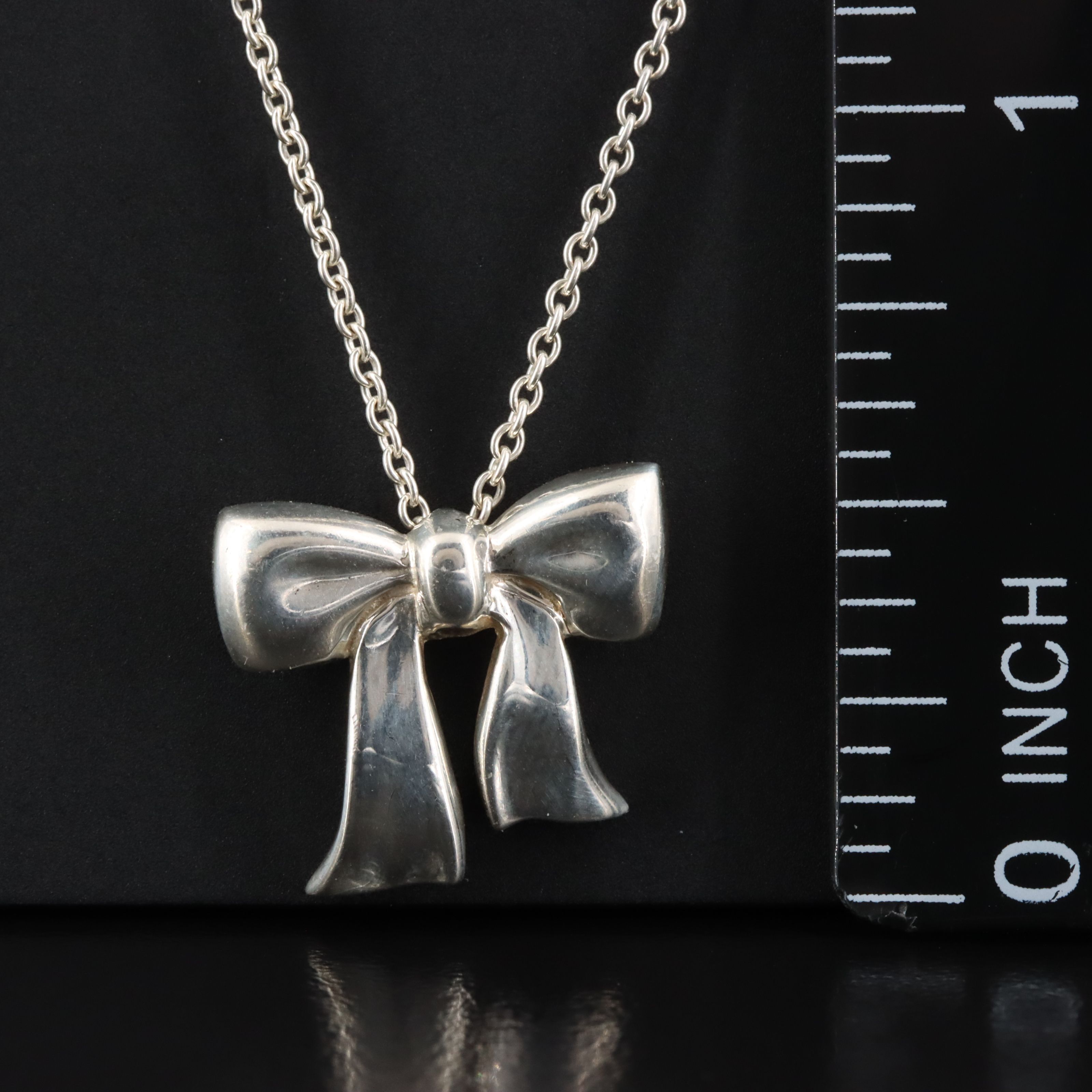 Tiffany & Co. Sterling Ribbon Bow Necklace