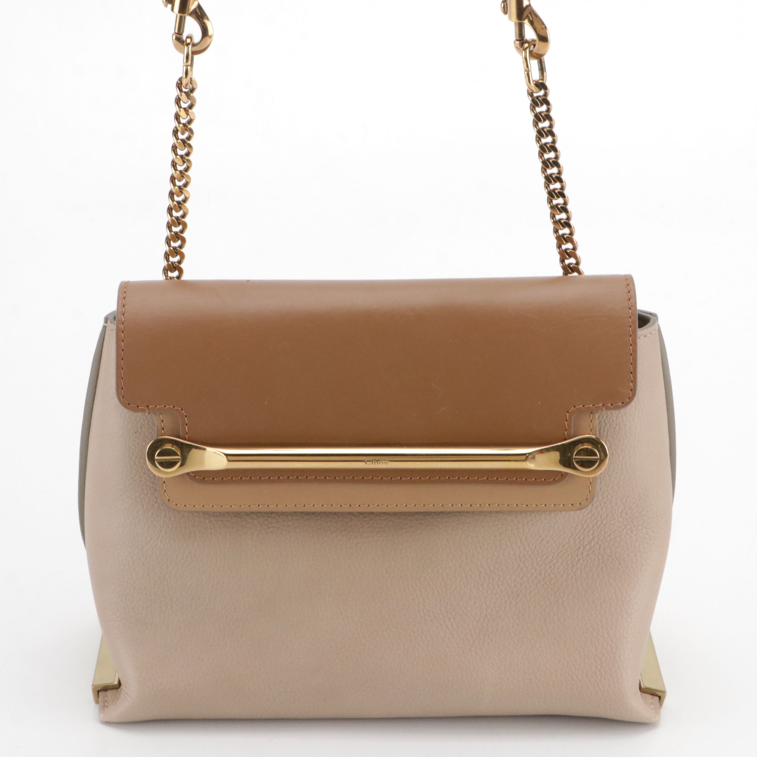 Chloé Clare Crossbody Bag in Tricolor Brown Calfskin Leather