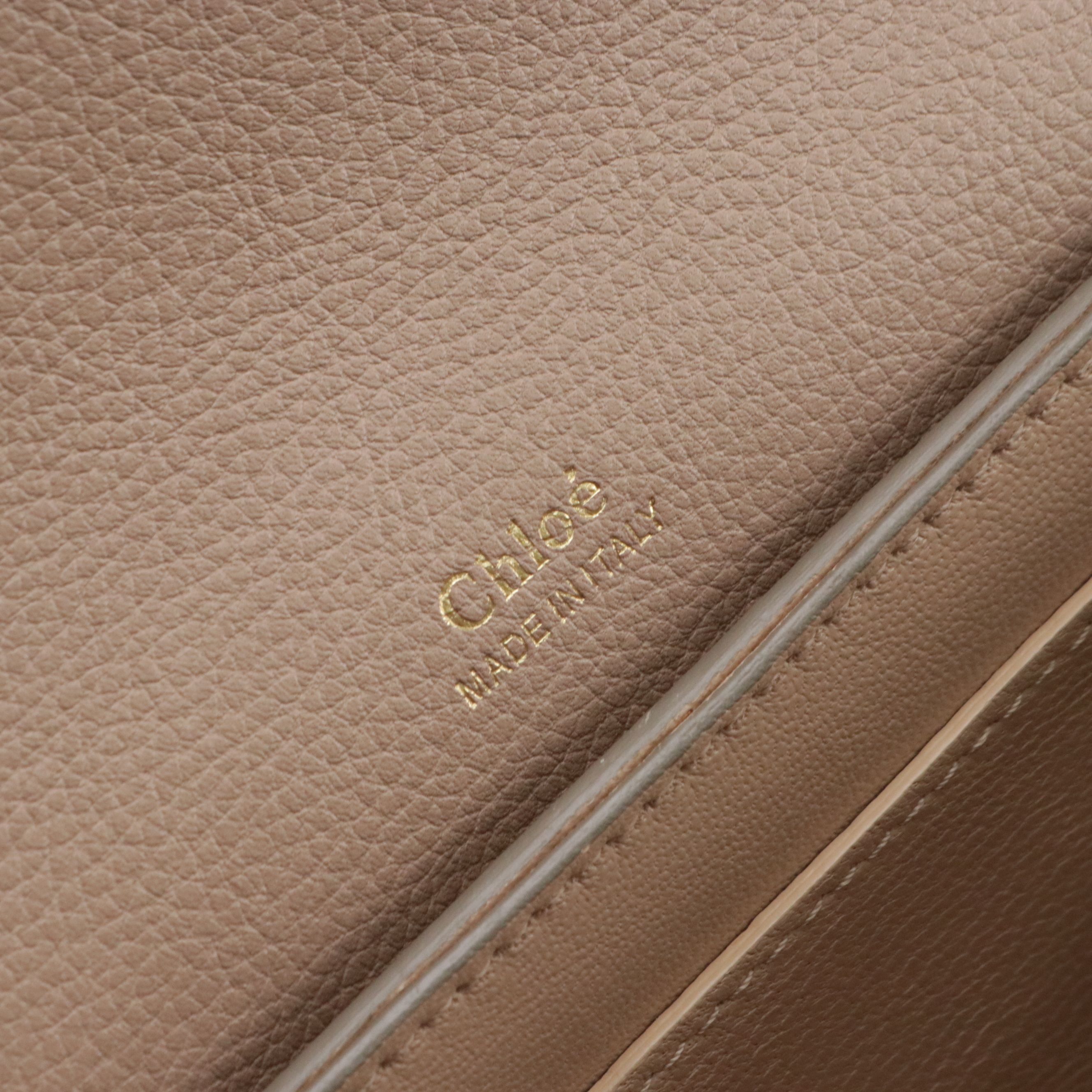 Chloé Clare Crossbody Bag in Tricolor Brown Calfskin Leather