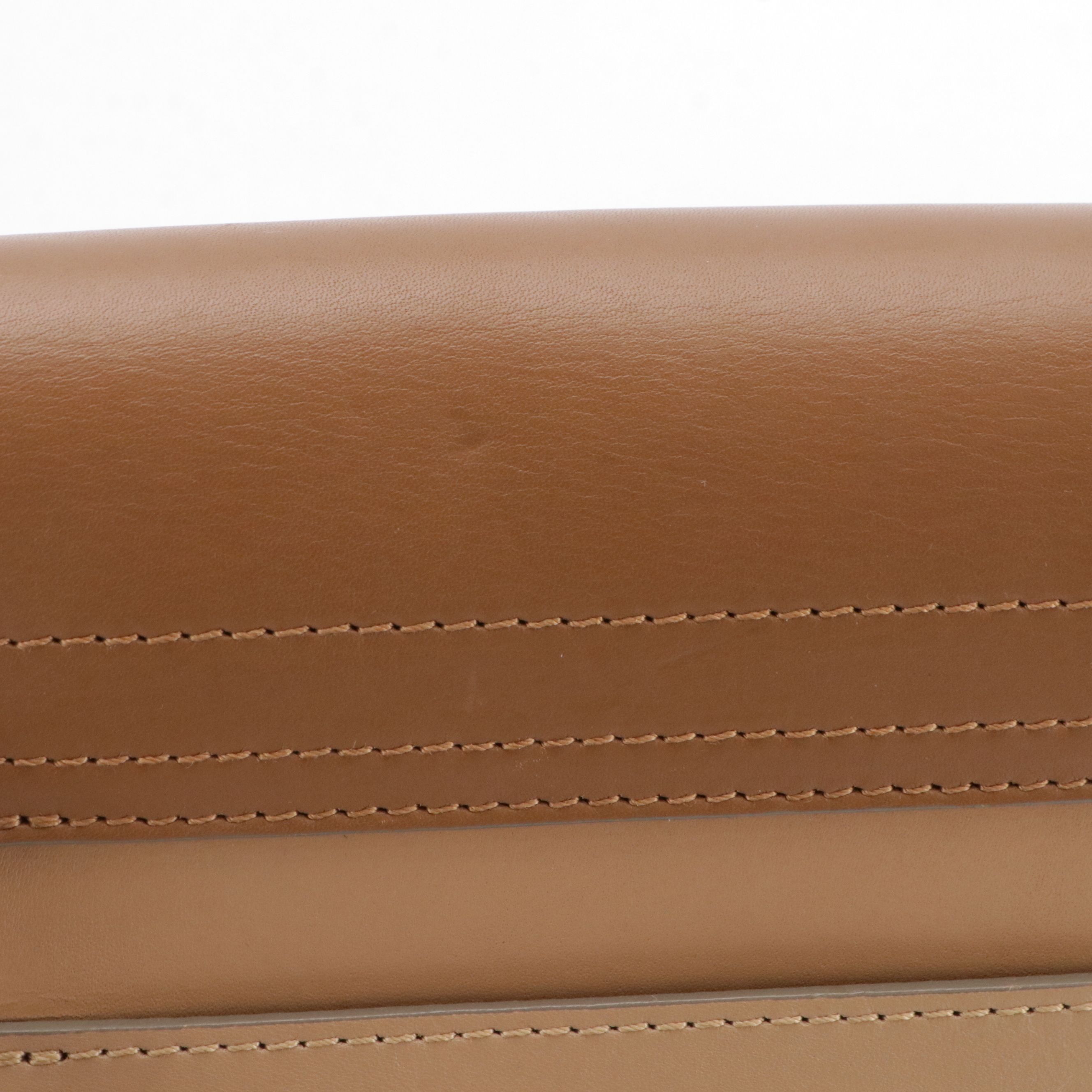 Chloé Clare Crossbody Bag in Tricolor Brown Calfskin Leather