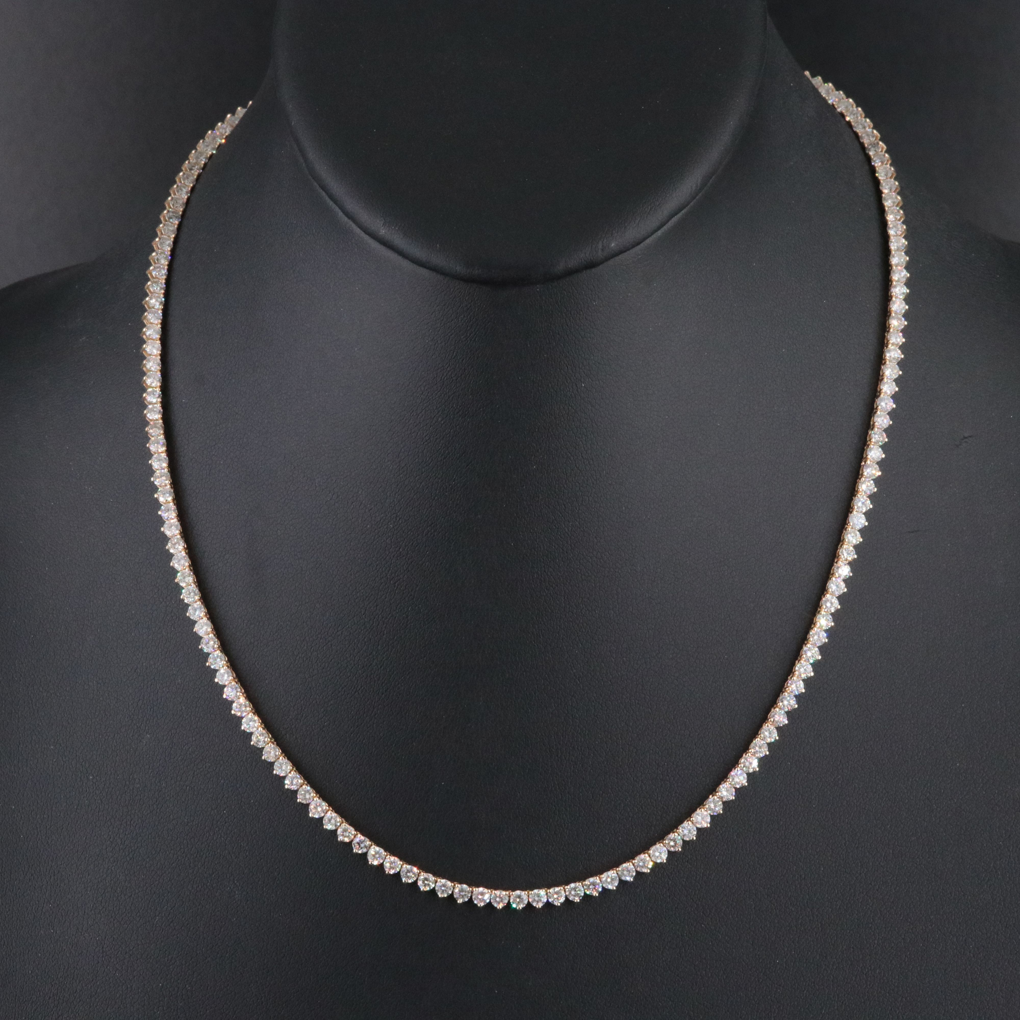 14K 10.01 CTW Diamond Rivière Necklace with IGI Jewelry Report