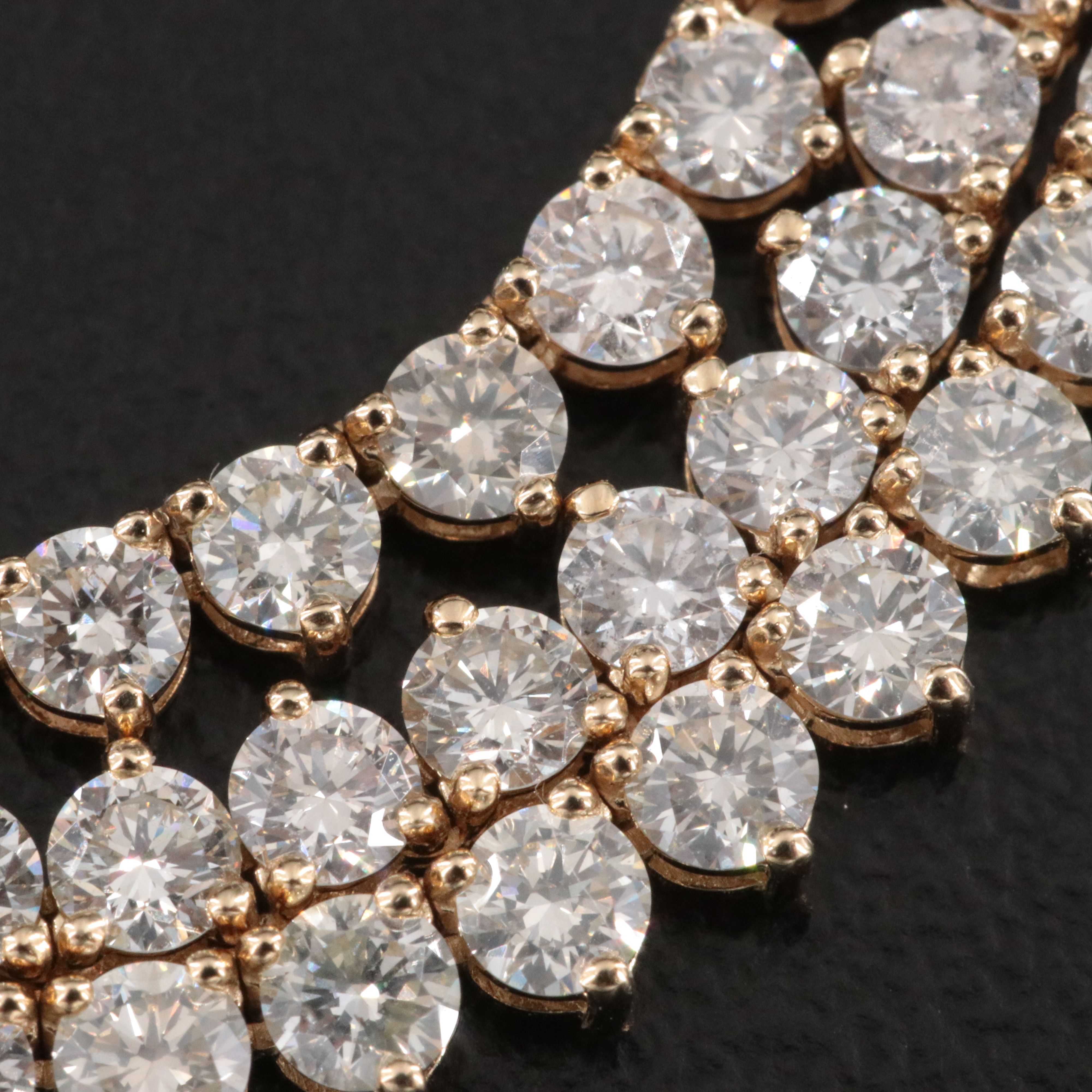 14K 10.01 CTW Diamond Rivière Necklace with IGI Jewelry Report