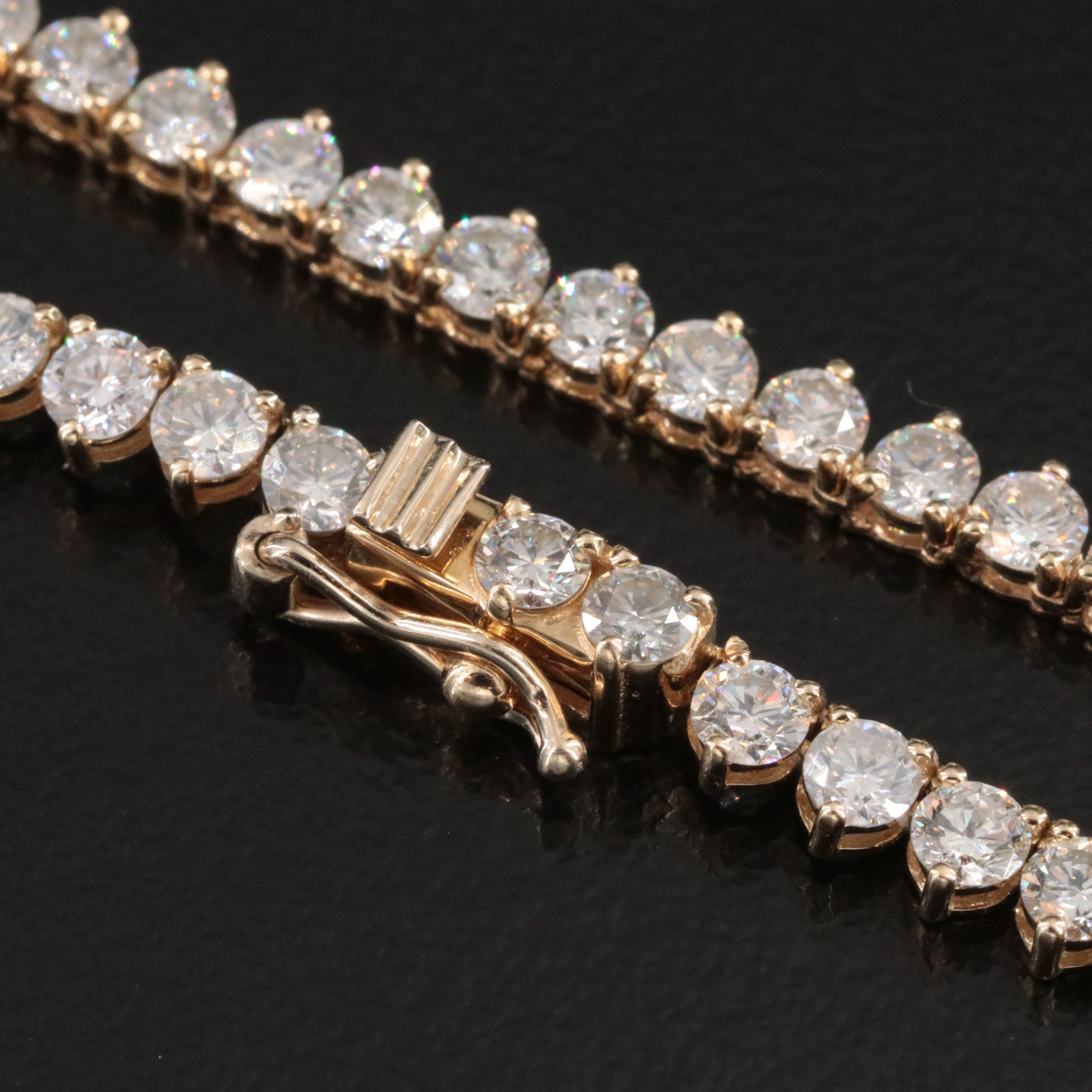 14K 10.01 CTW Diamond Rivière Necklace with IGI Jewelry Report