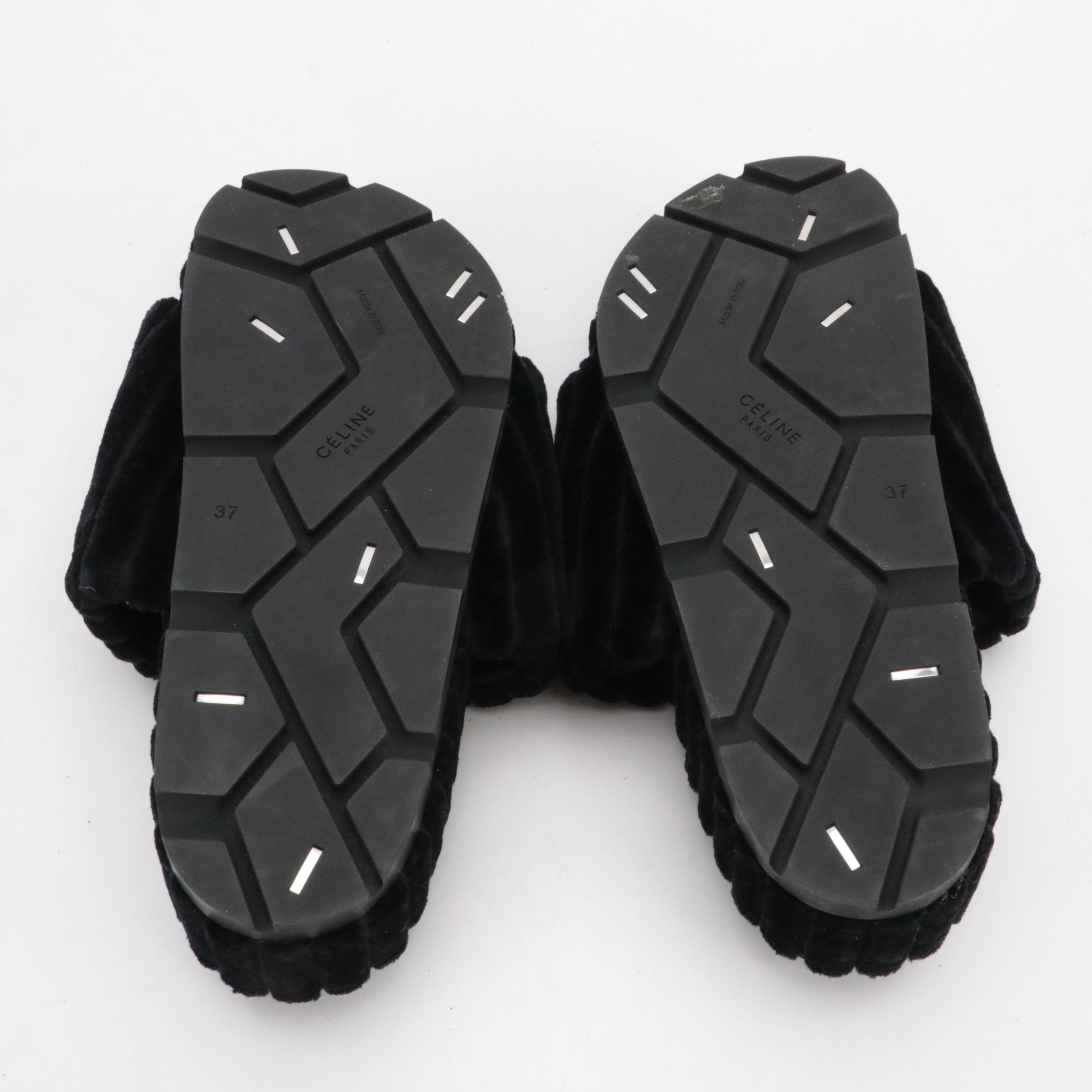 Céline Ribbed Velvet Sandals