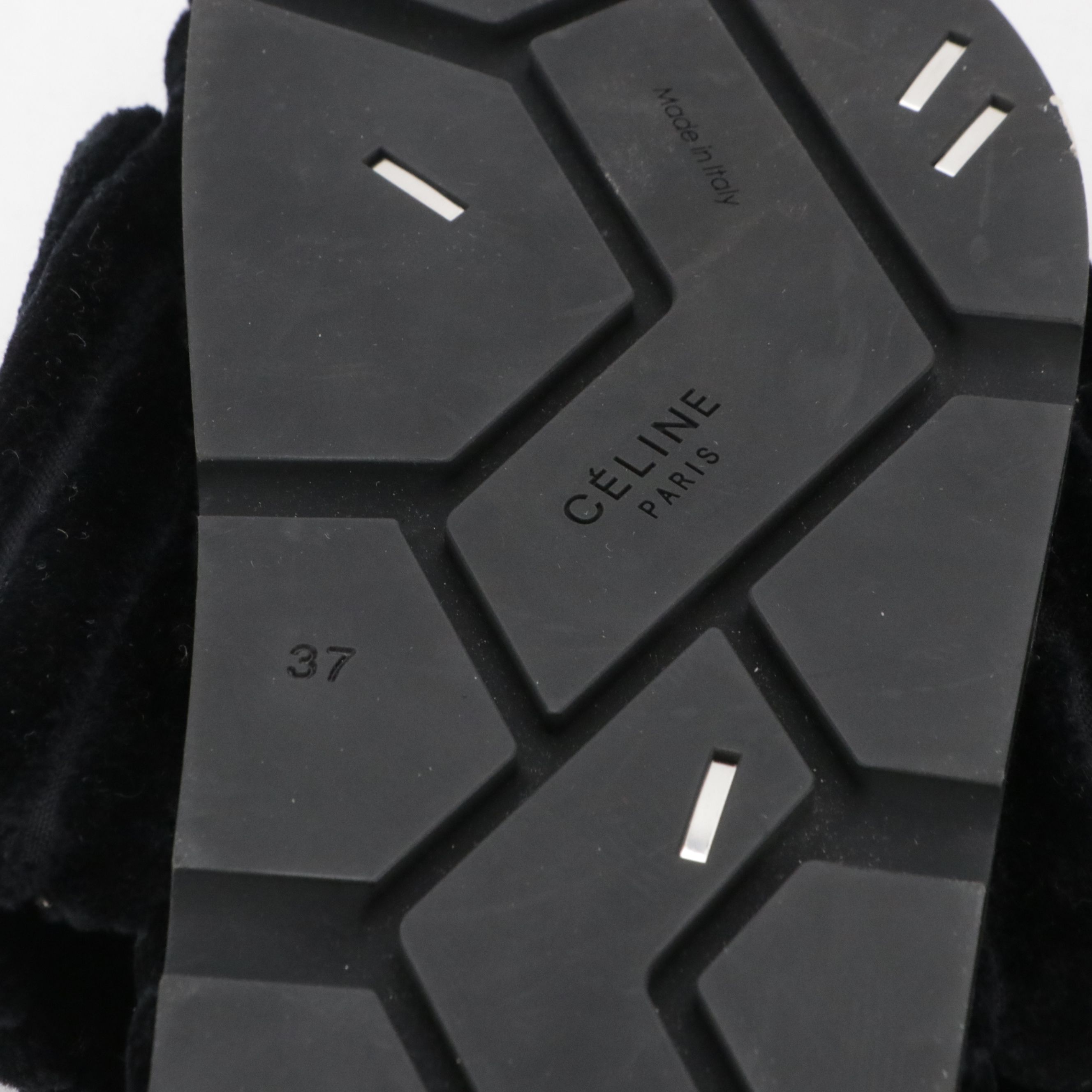 Céline Ribbed Velvet Sandals