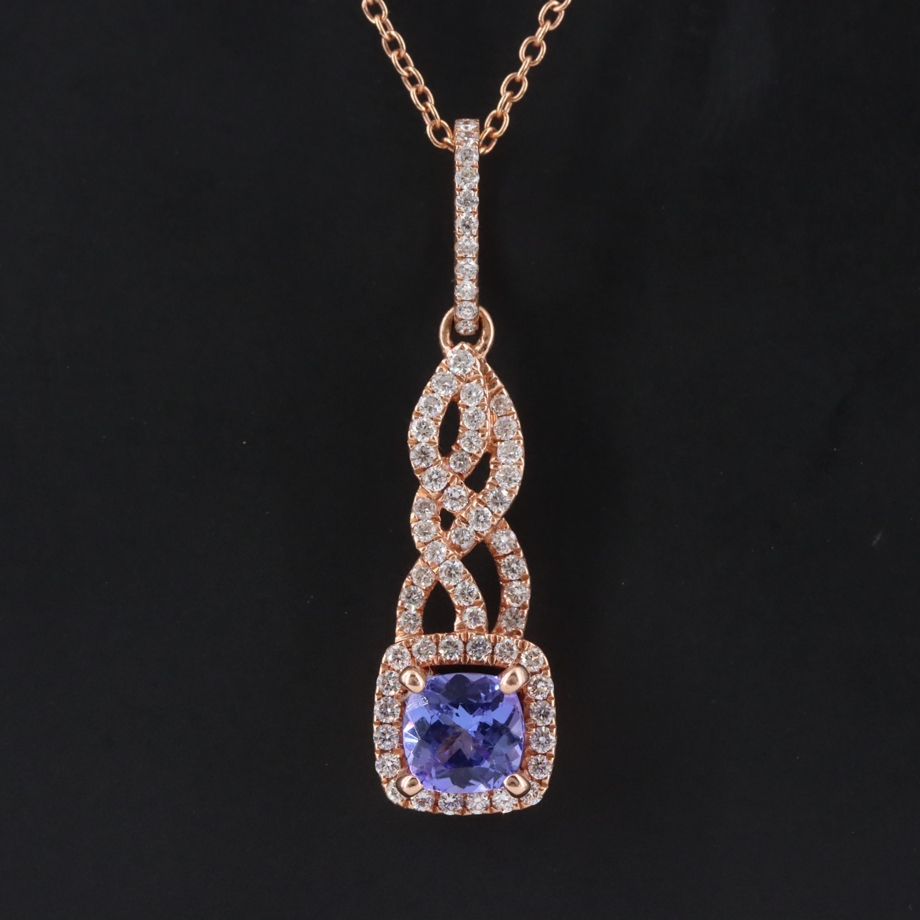 Le Vian 14K Rose Gold Tanzanite and Diamond Pendant Necklace