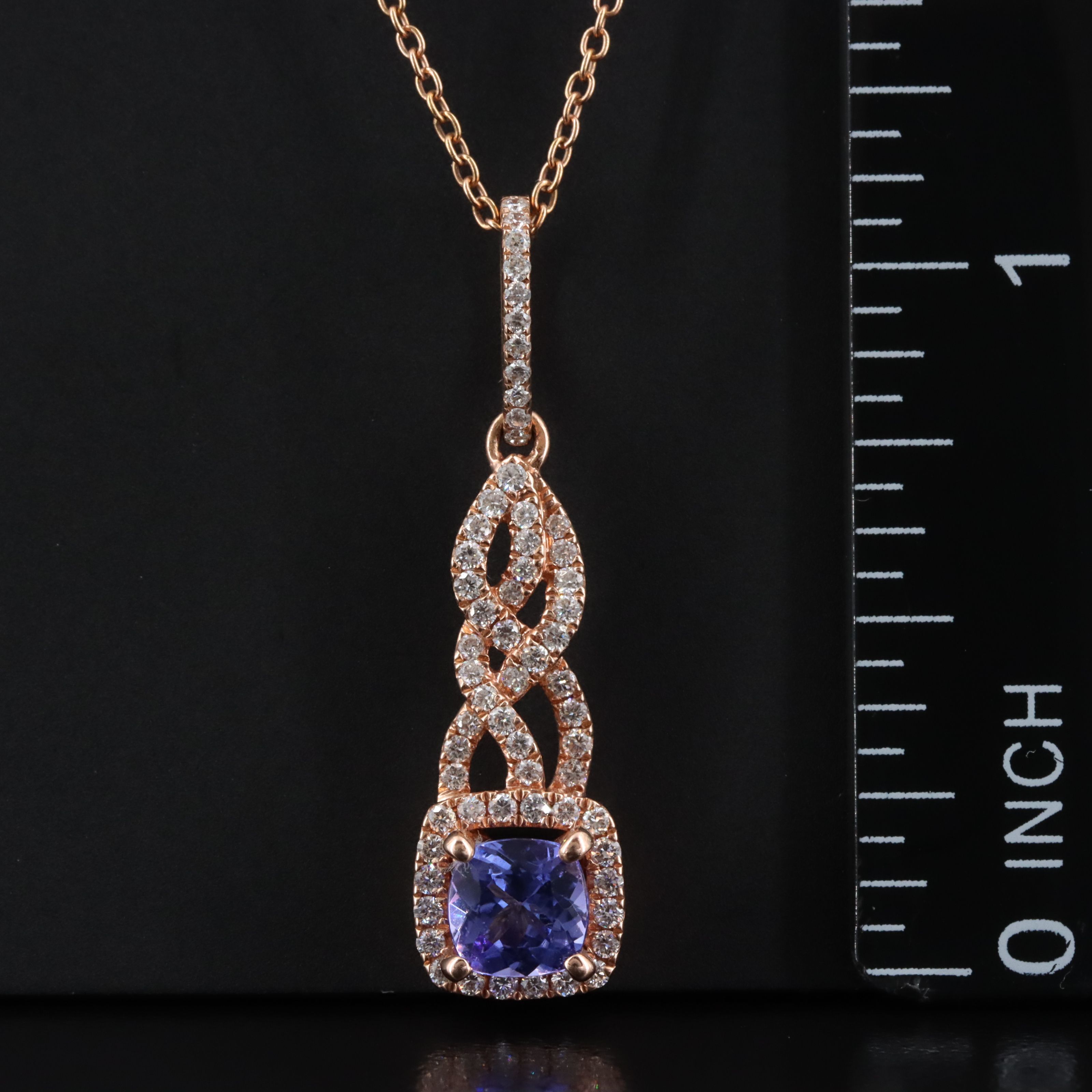 Le Vian 14K Rose Gold Tanzanite and Diamond Pendant Necklace