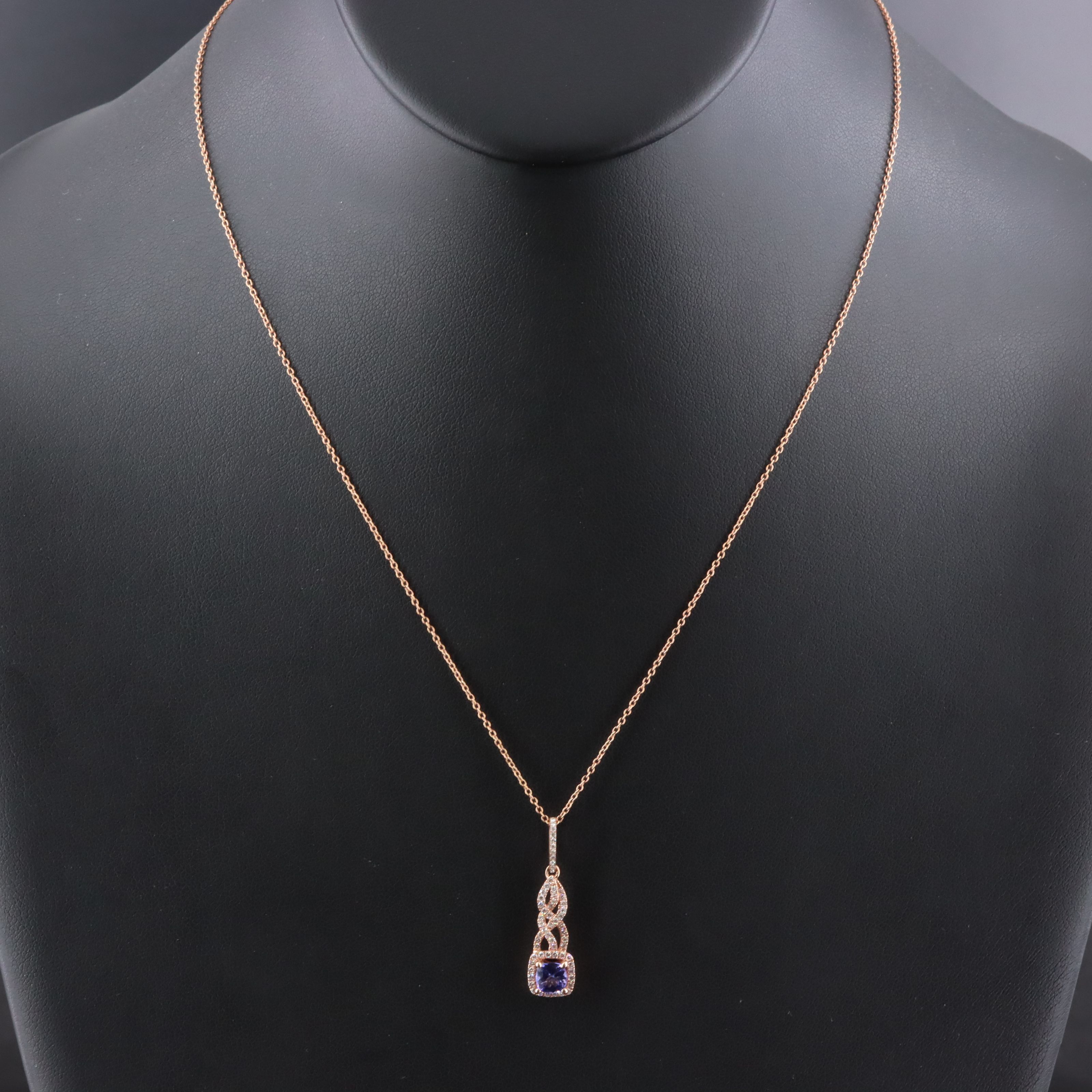 Le Vian 14K Rose Gold Tanzanite and Diamond Pendant Necklace