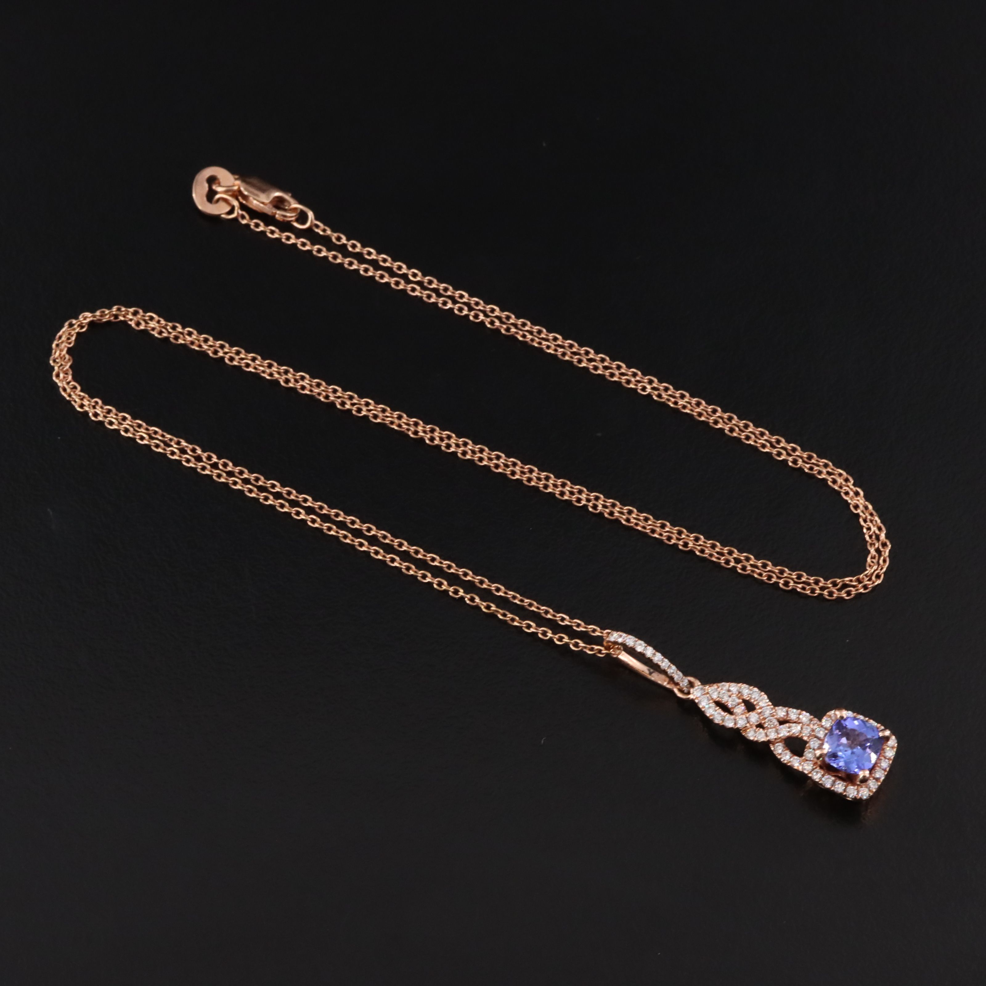 Le Vian 14K Rose Gold Tanzanite and Diamond Pendant Necklace