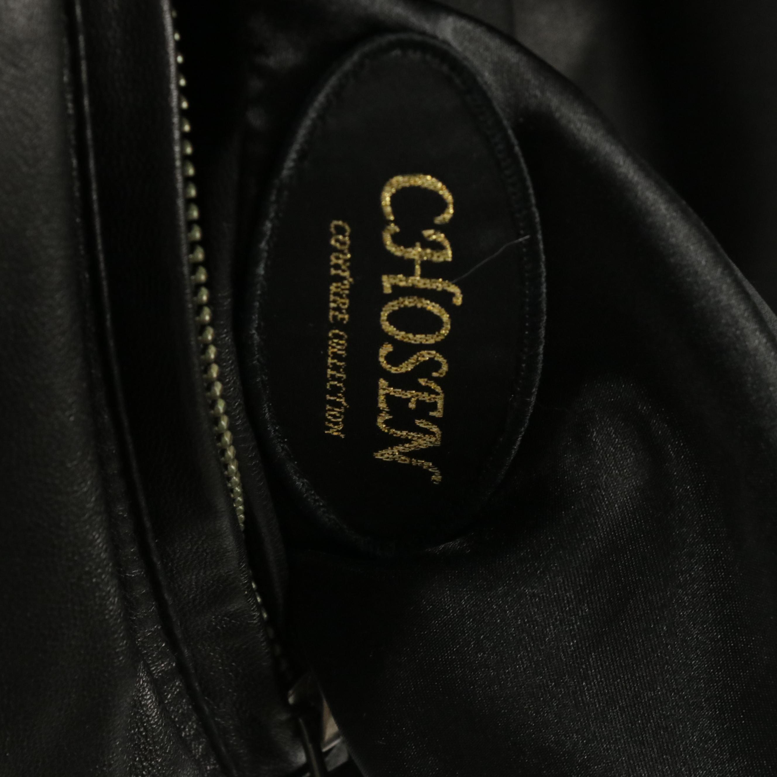 Chosen Sheared Rabbit, Leather and Ribbed Knit Zip Vest with Shearling Zip Vest