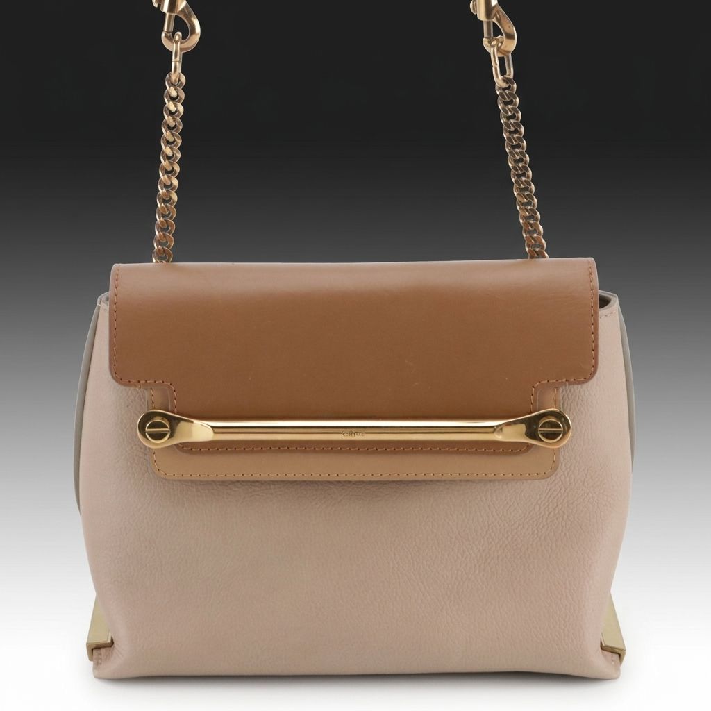 Chloé Clare Crossbody Bag in Tricolor Brown Calfskin Leather