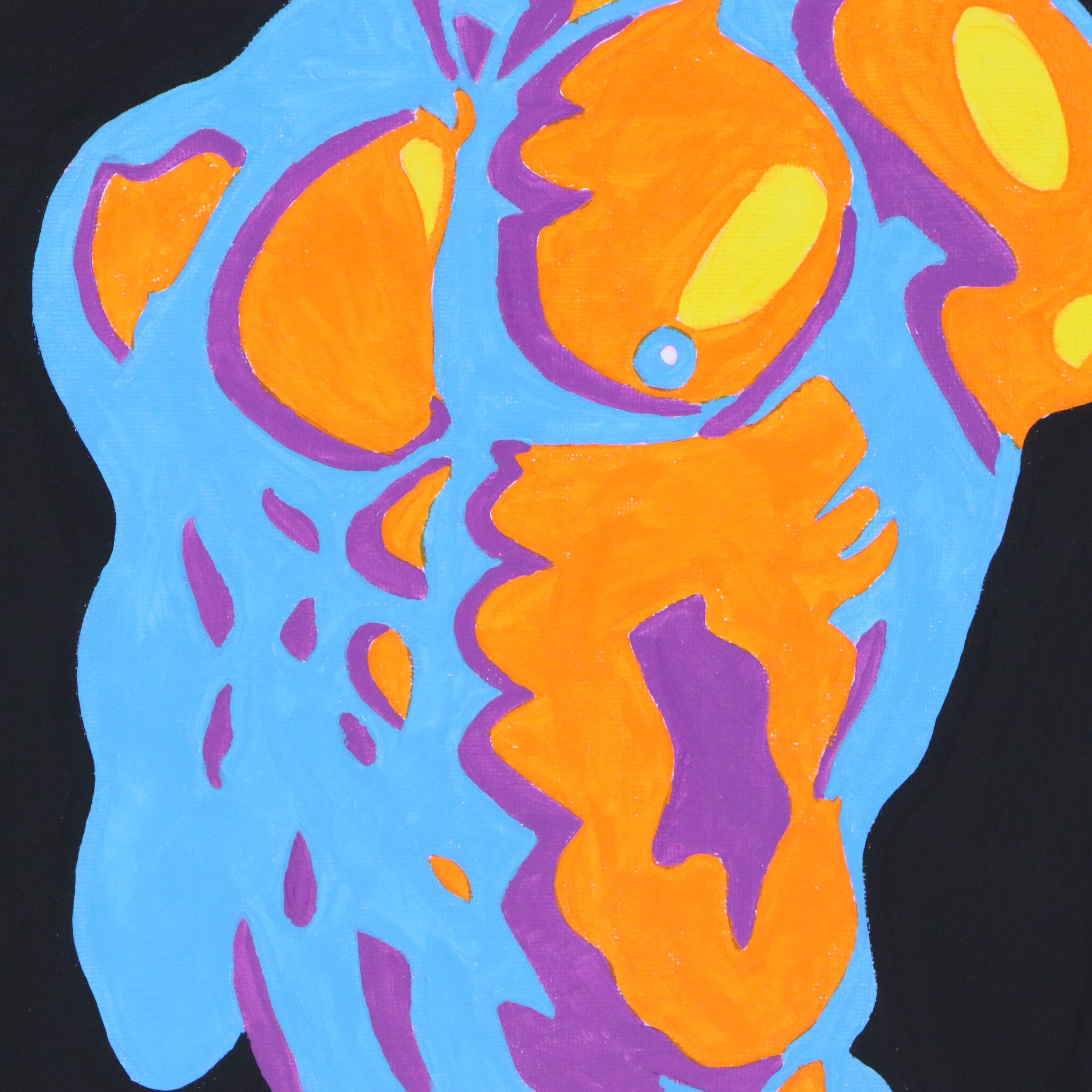 deSanto Male Nude Acrylic Painting, 2026