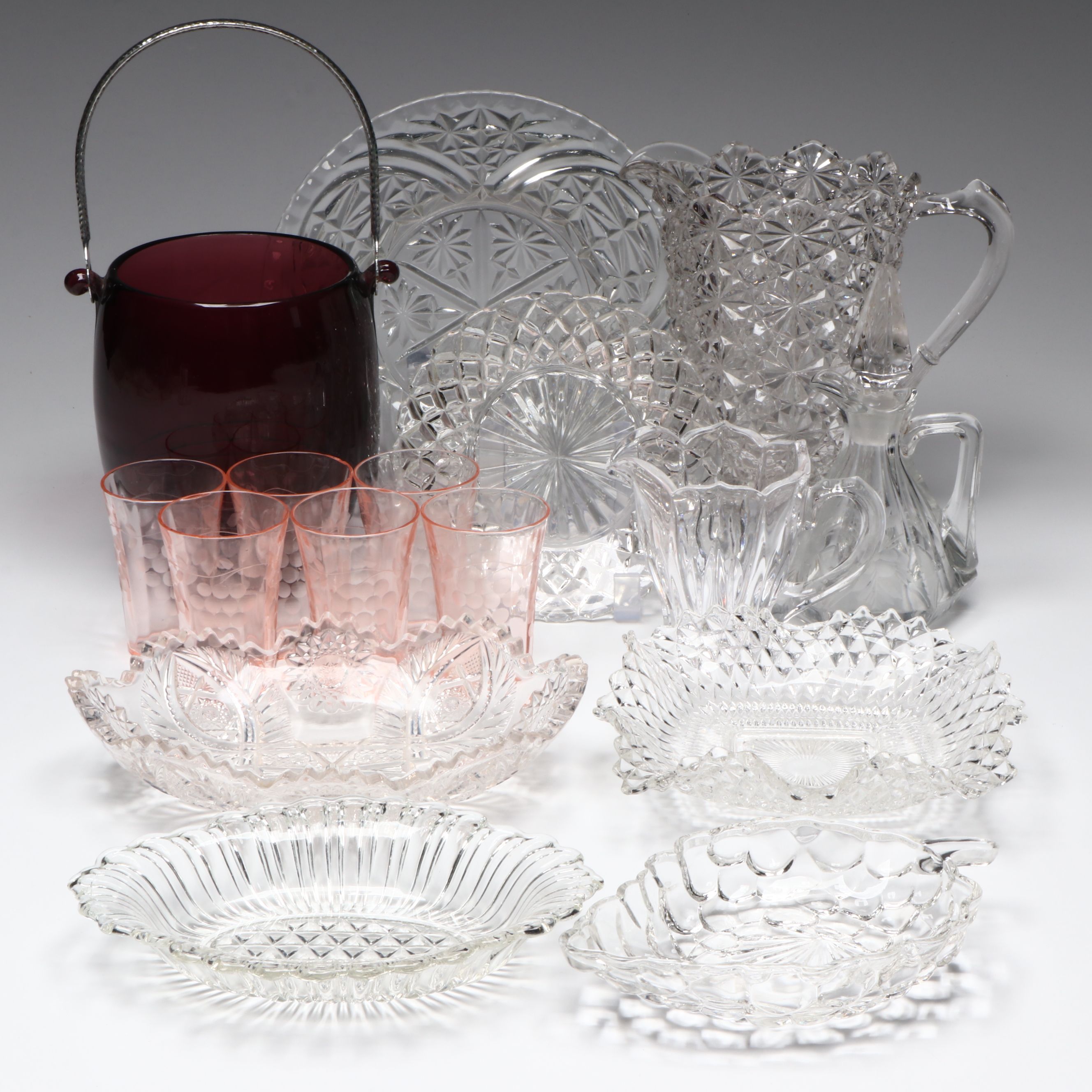 Gorham "Lotus" Crystal Creamer with Anchor Hocking, Federal and Other Serveware