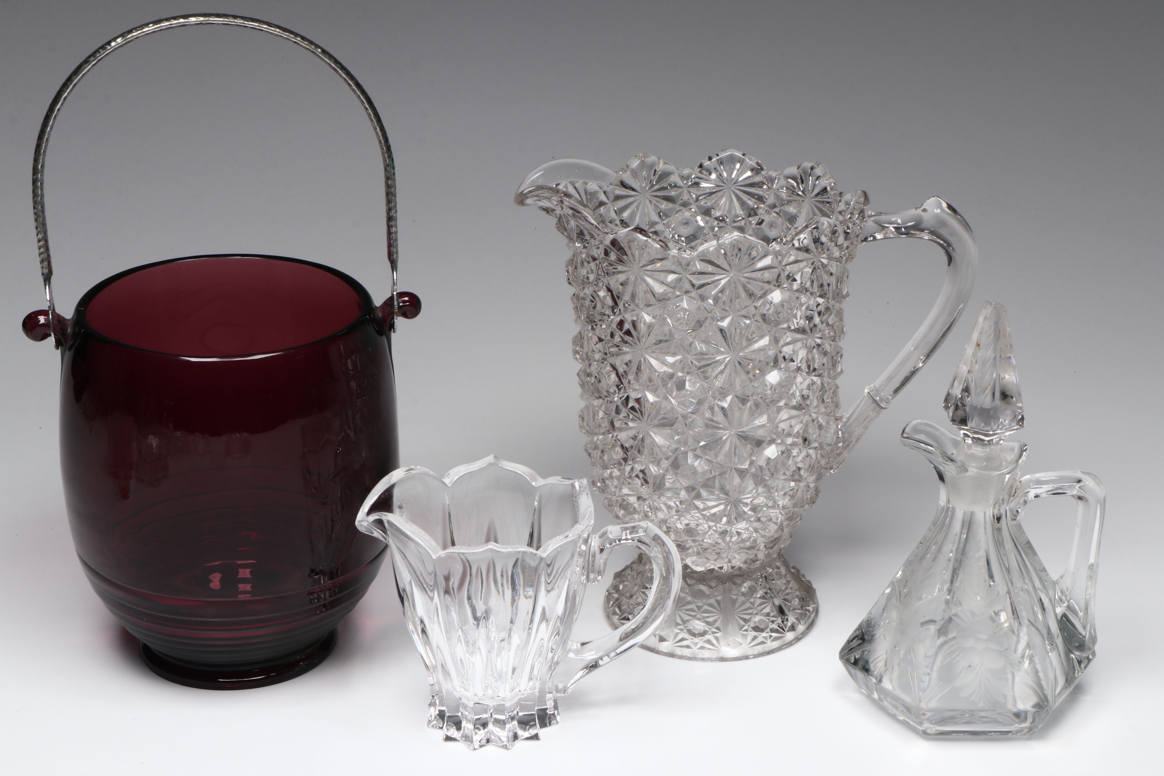 Gorham "Lotus" Crystal Creamer with Anchor Hocking, Federal and Other Serveware