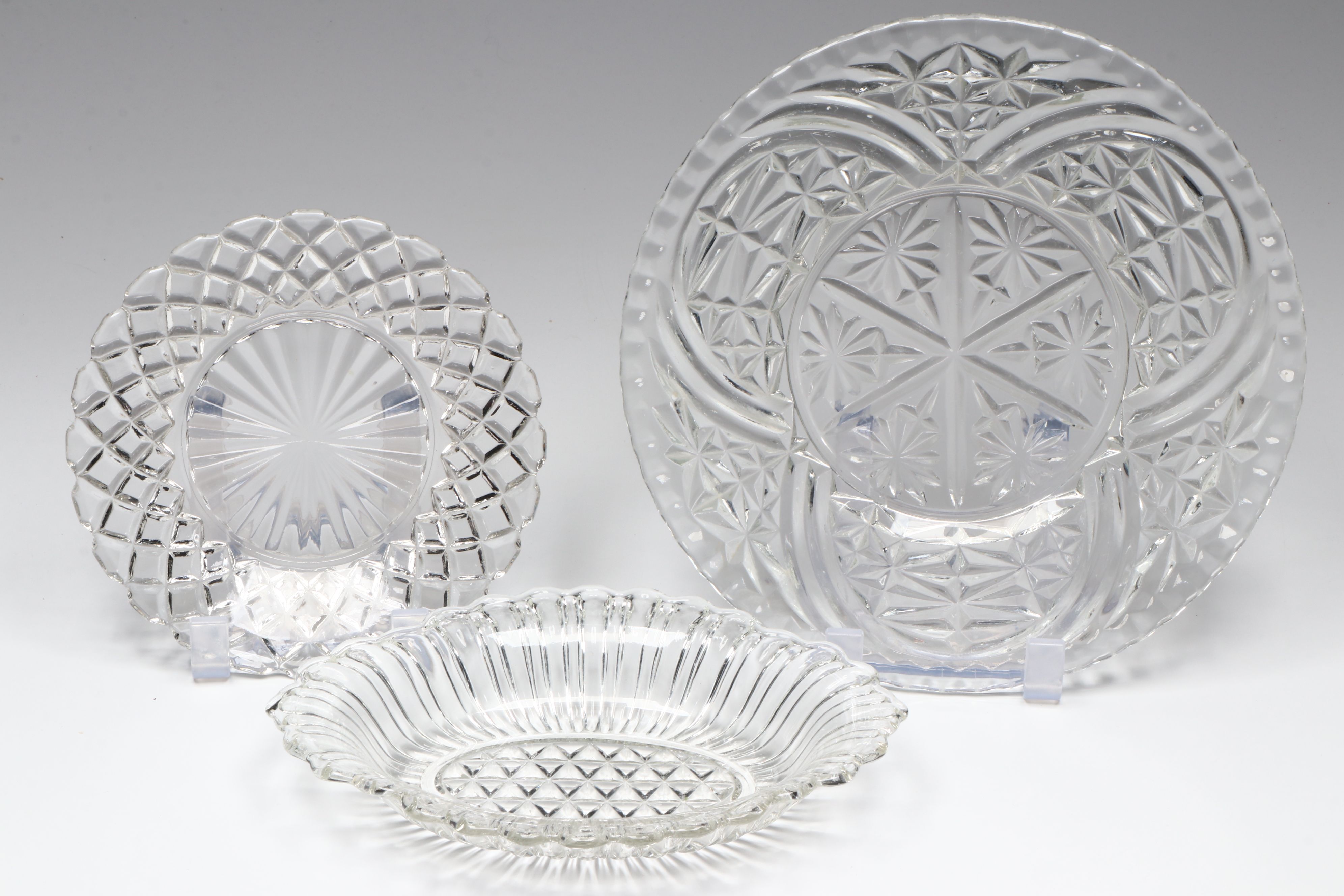 Gorham "Lotus" Crystal Creamer with Anchor Hocking, Federal and Other Serveware