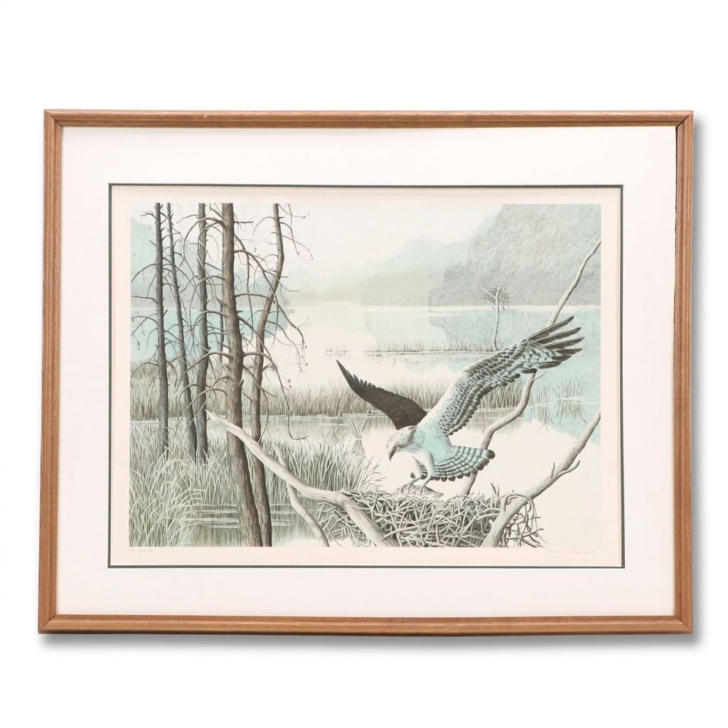 Helen Rundell Color Lithograph on Paper "Osprey," Circa 1979