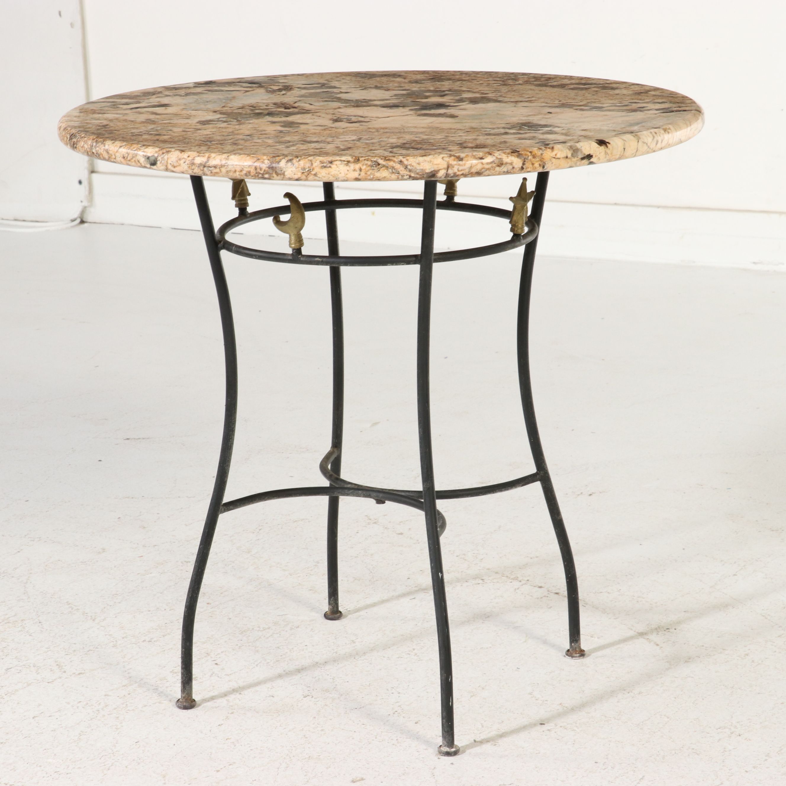 Mid Century Modern Style Celestial Themed Wrought Iron Bistro Set