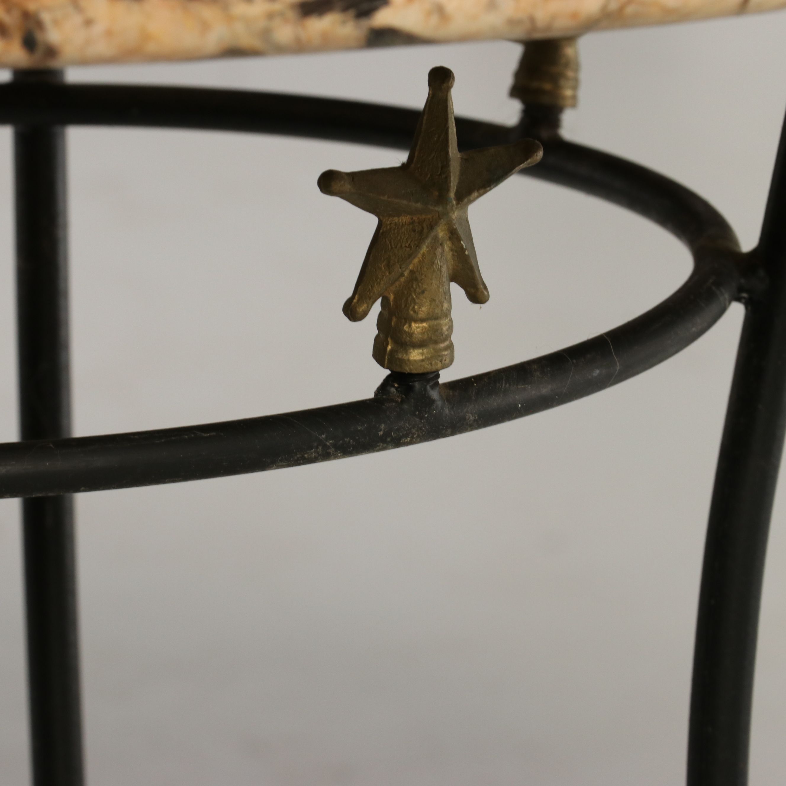 Mid Century Modern Style Celestial Themed Wrought Iron Bistro Set