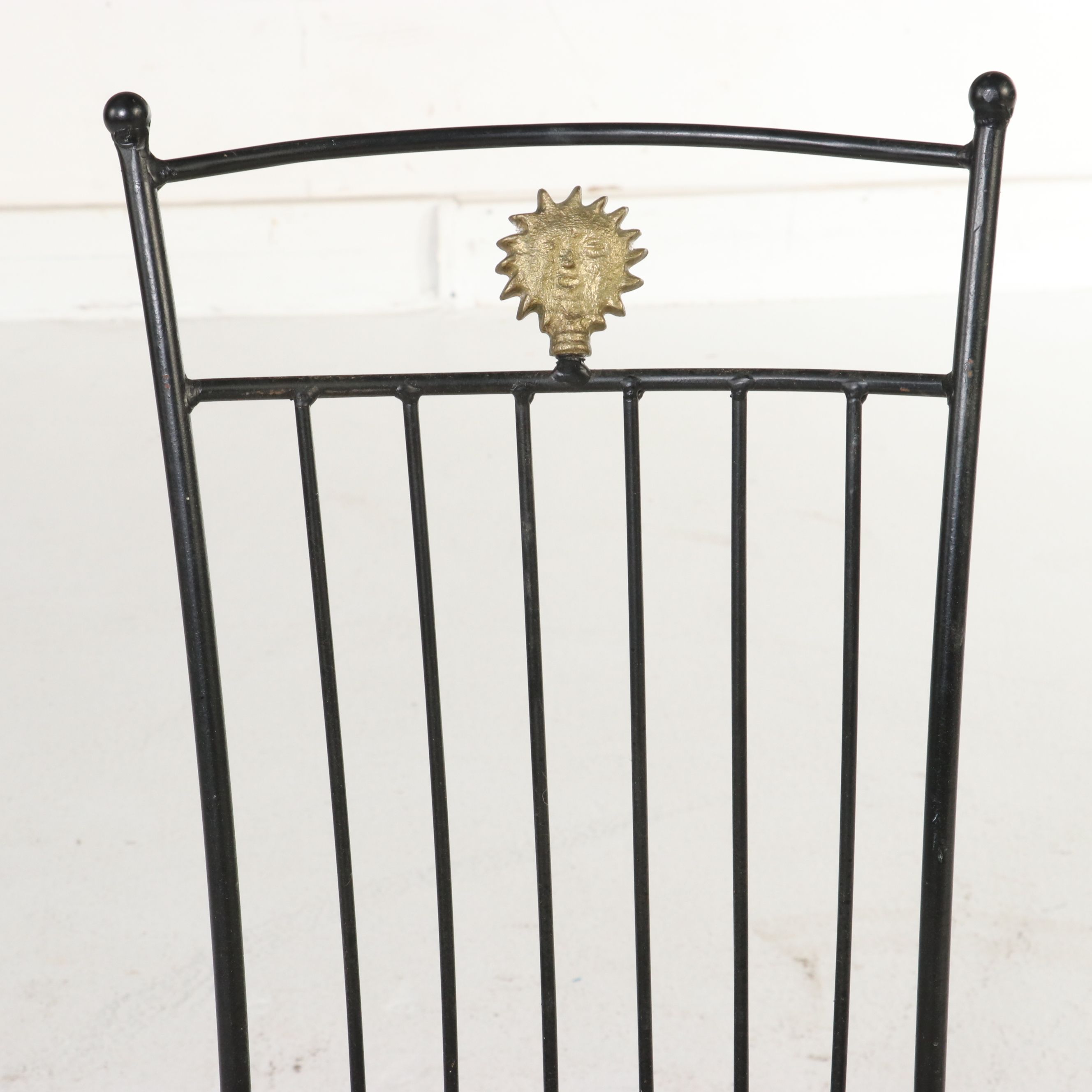 Mid Century Modern Style Celestial Themed Wrought Iron Bistro Set