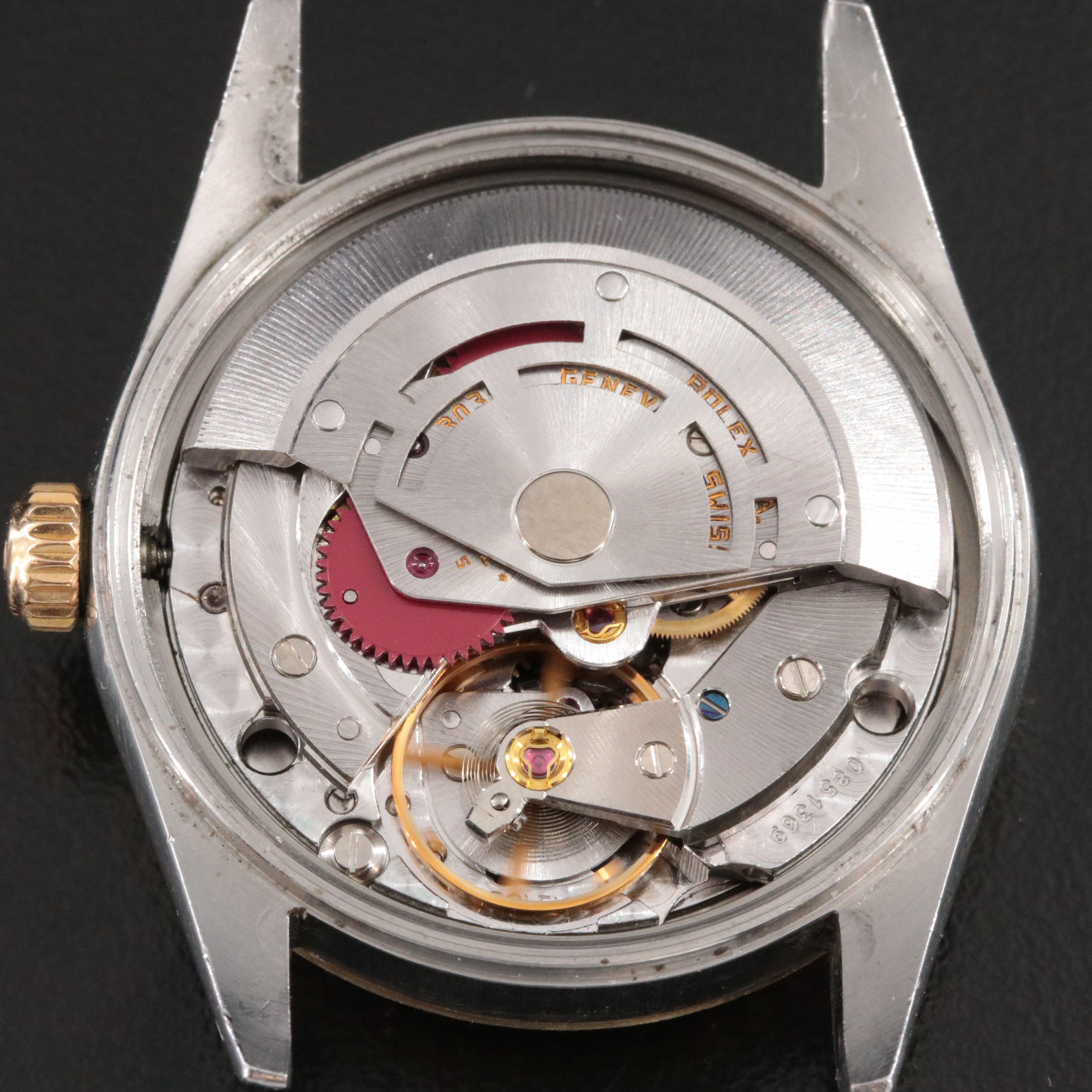 1981 Rolex Engine Turned Bezel 18K & Steel Jubilee Date Watch Model 15053