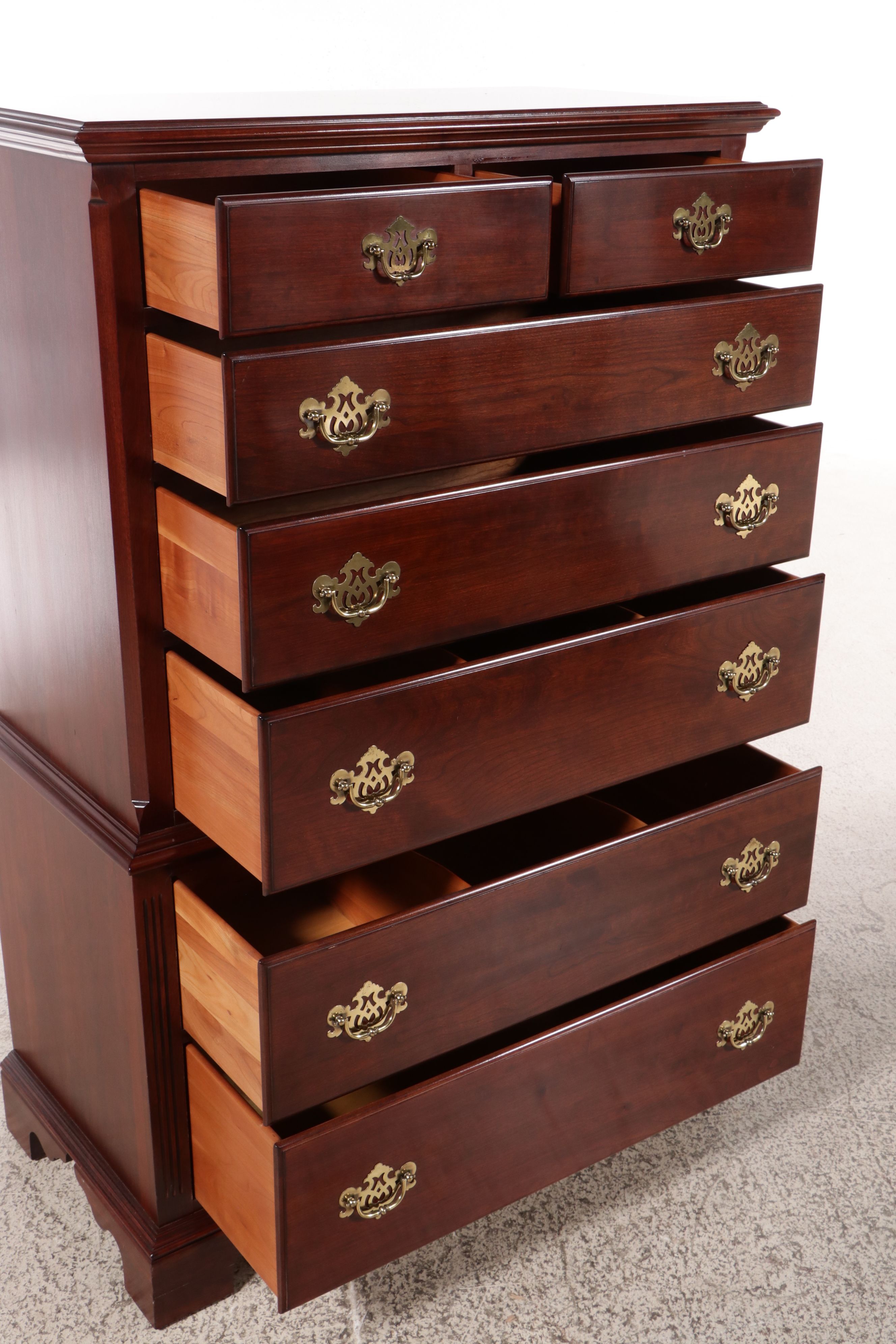 Knob Creek Chippendale Style Mahogany Finish Tall Chest of Drawers