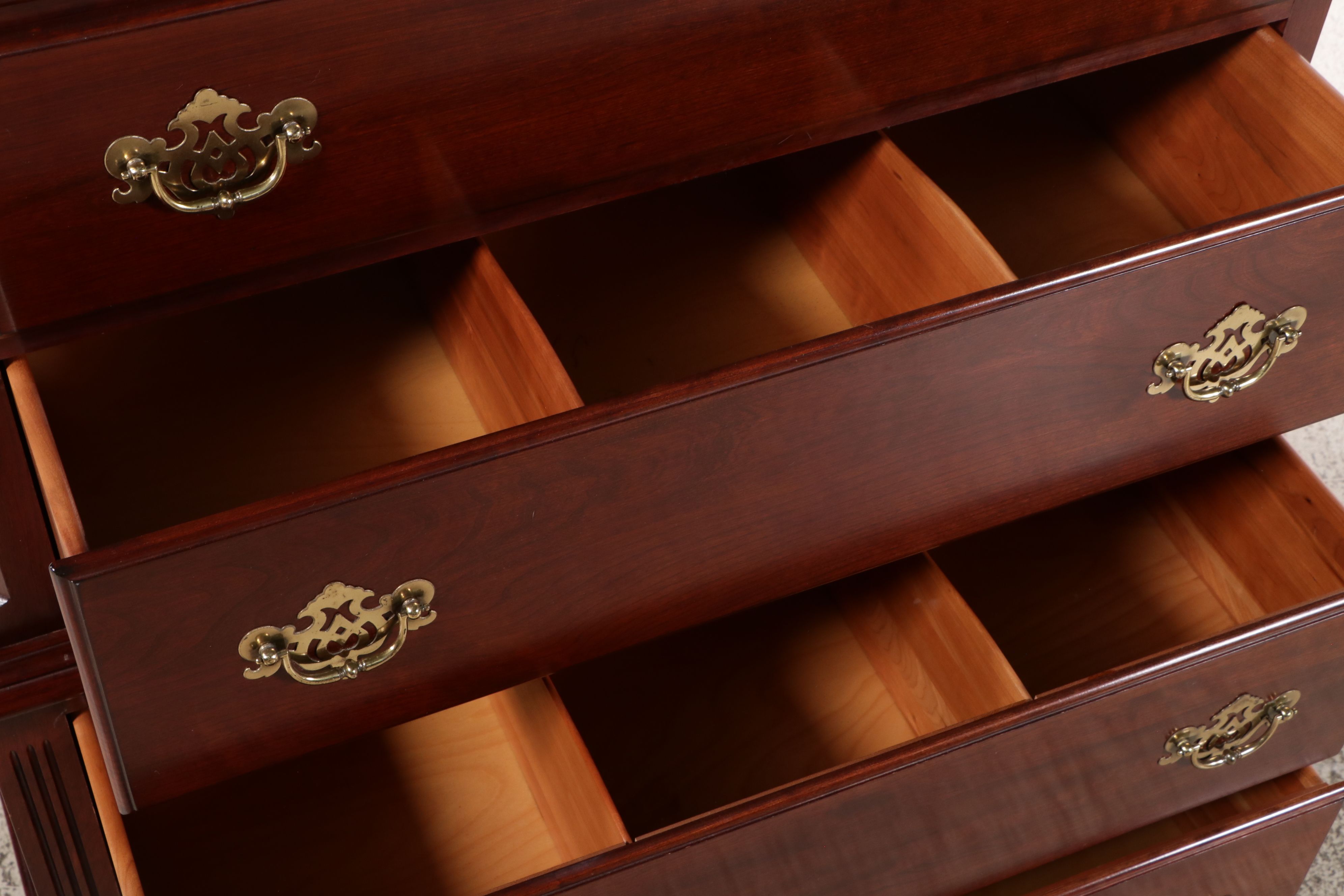 Knob Creek Chippendale Style Mahogany Finish Tall Chest of Drawers