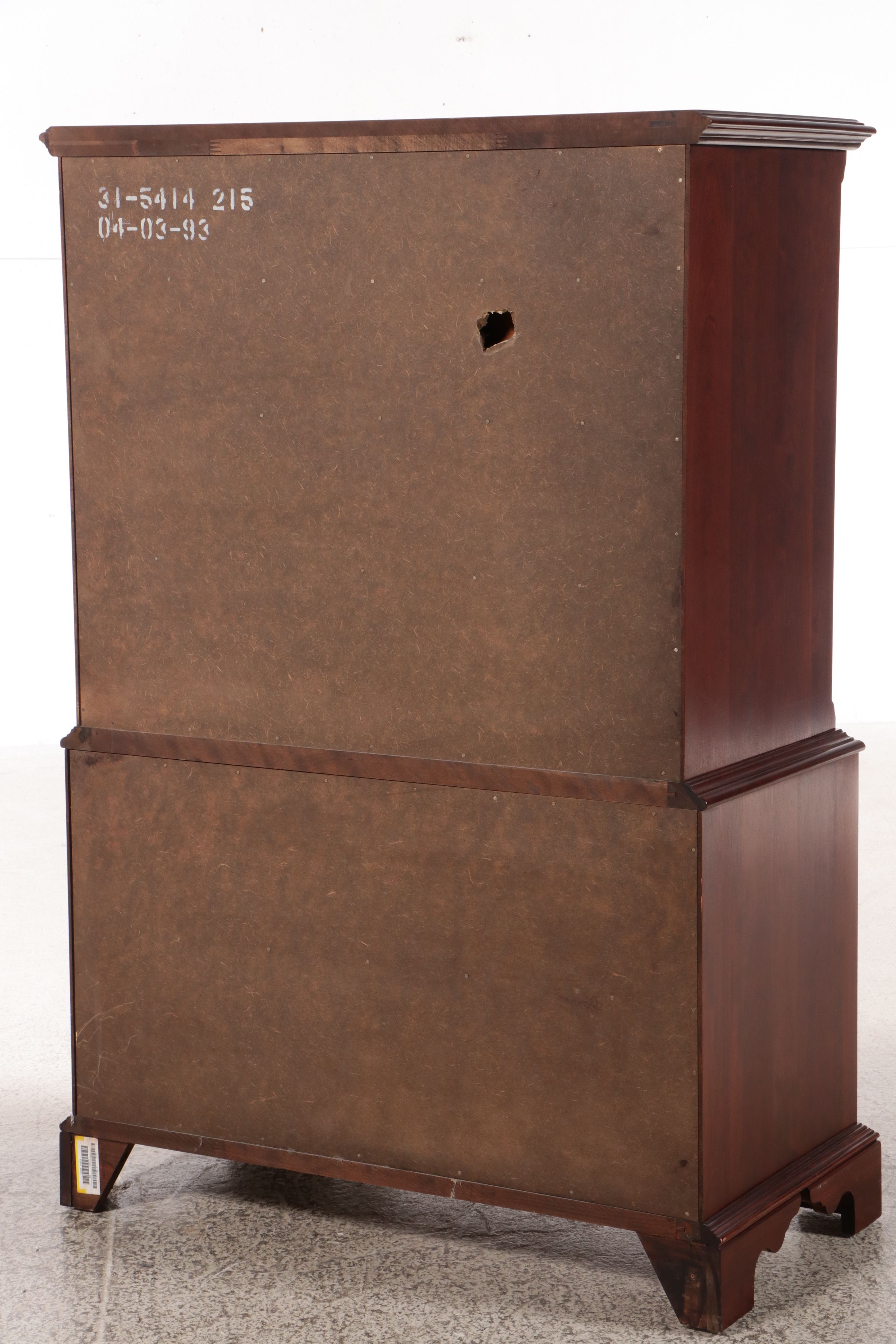 Knob Creek Chippendale Style Mahogany Finish Tall Chest of Drawers