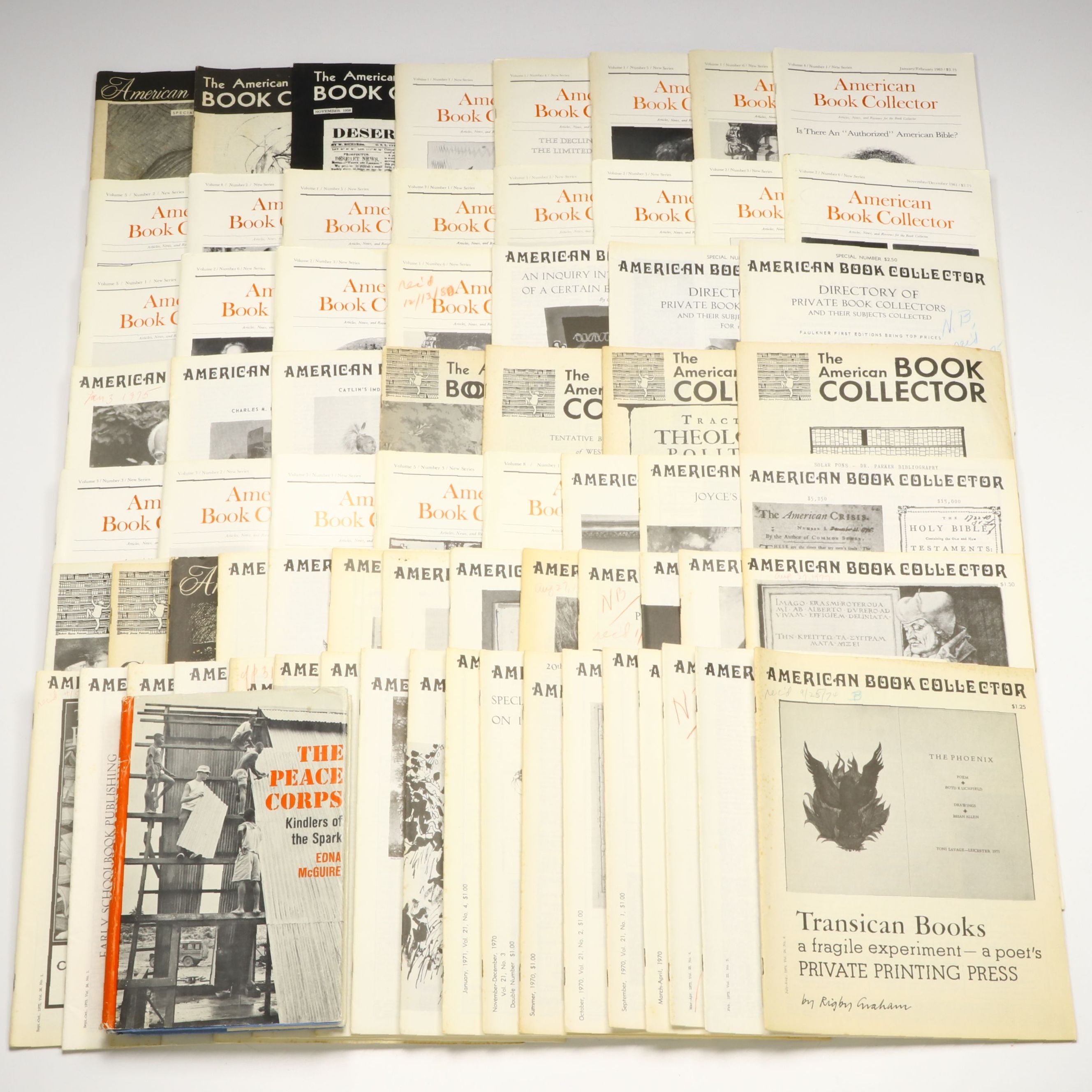 "American Book Collector" Literature Publications, Mid to Late 20th C.