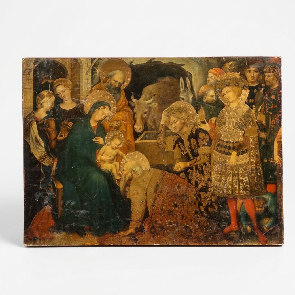 After Gentile da Fabriano Offset Litho "The Adoration of the Magi," 20th C.