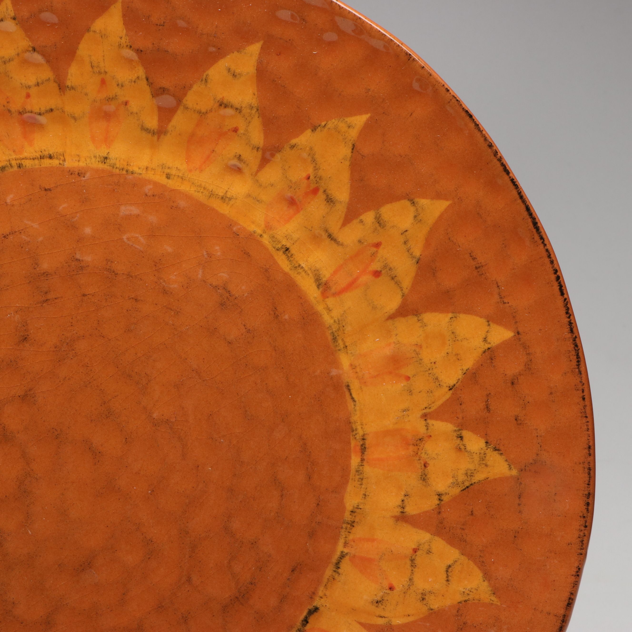 Noemi Italian Dimpled Ceramic Sunflower Platter and Bowl