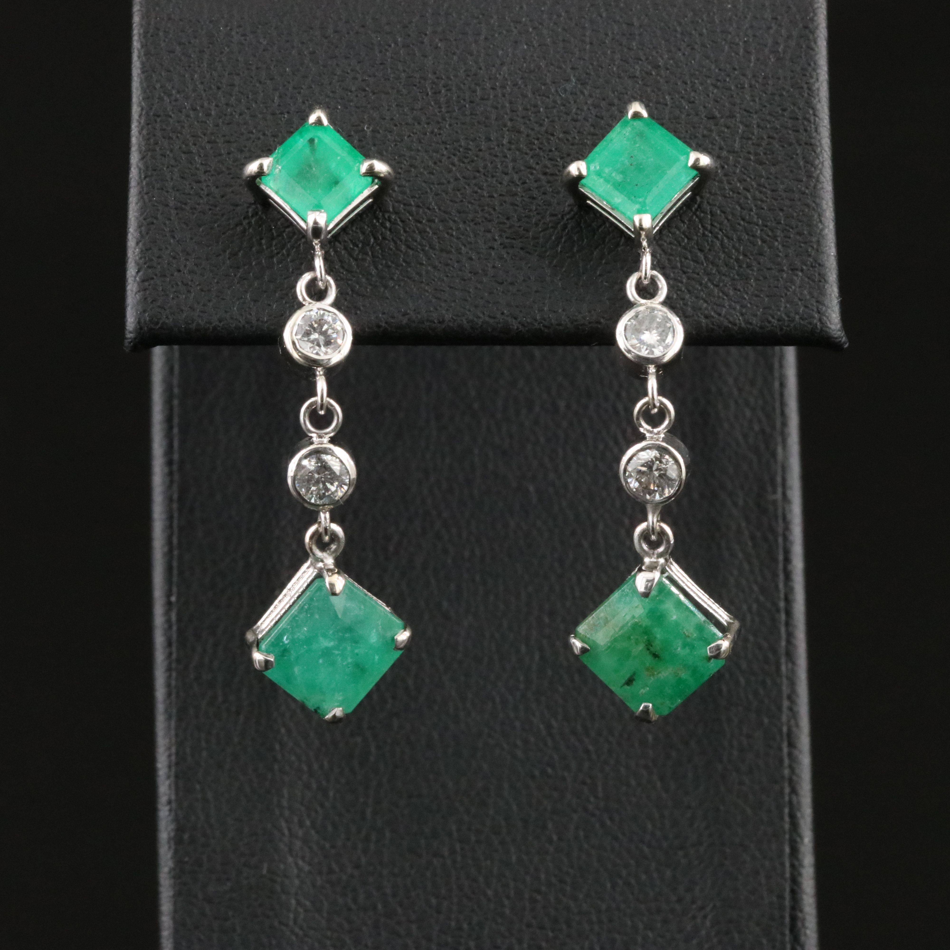 14K Emerald and 0.40 CTW Diamond Earrings