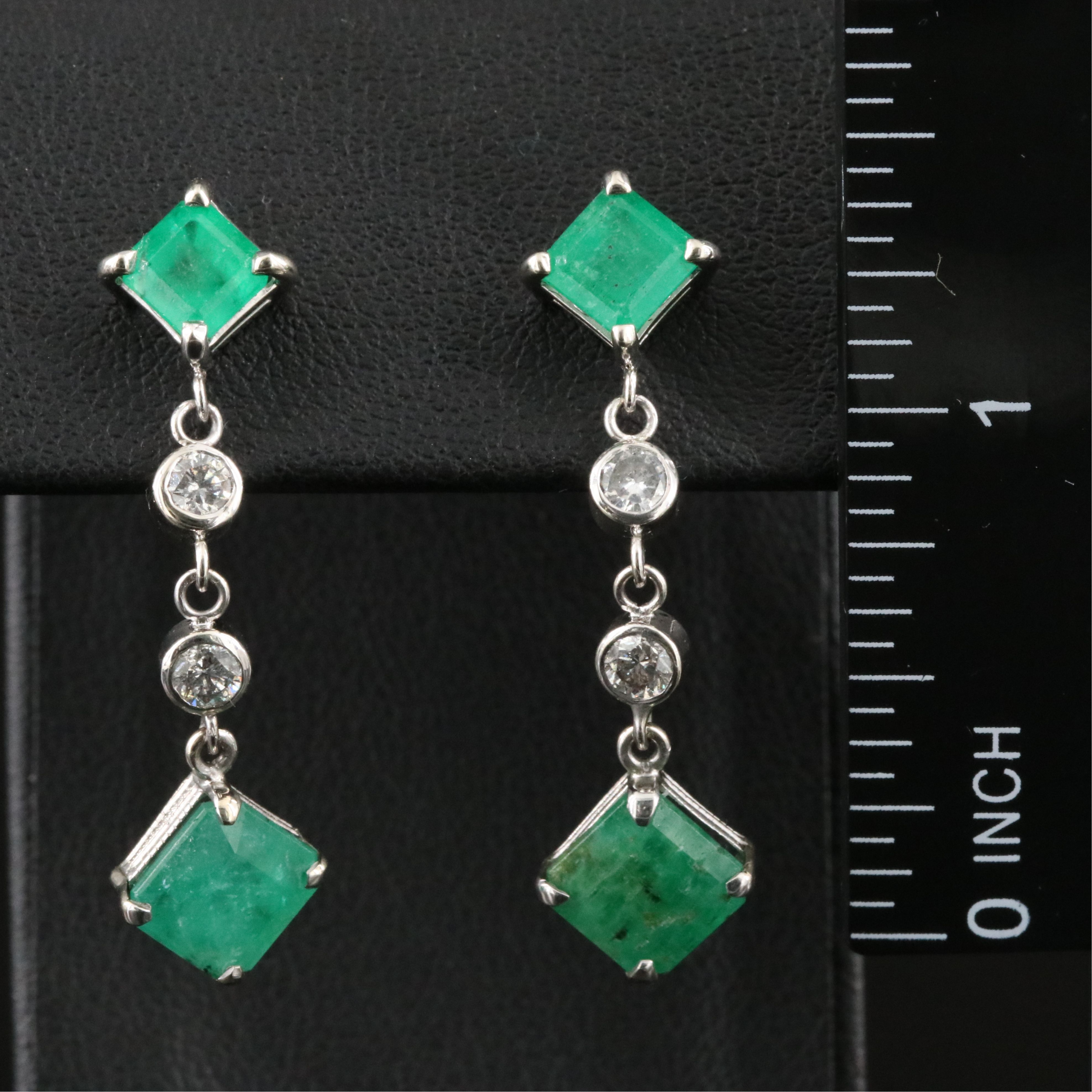 14K Emerald and 0.40 CTW Diamond Earrings