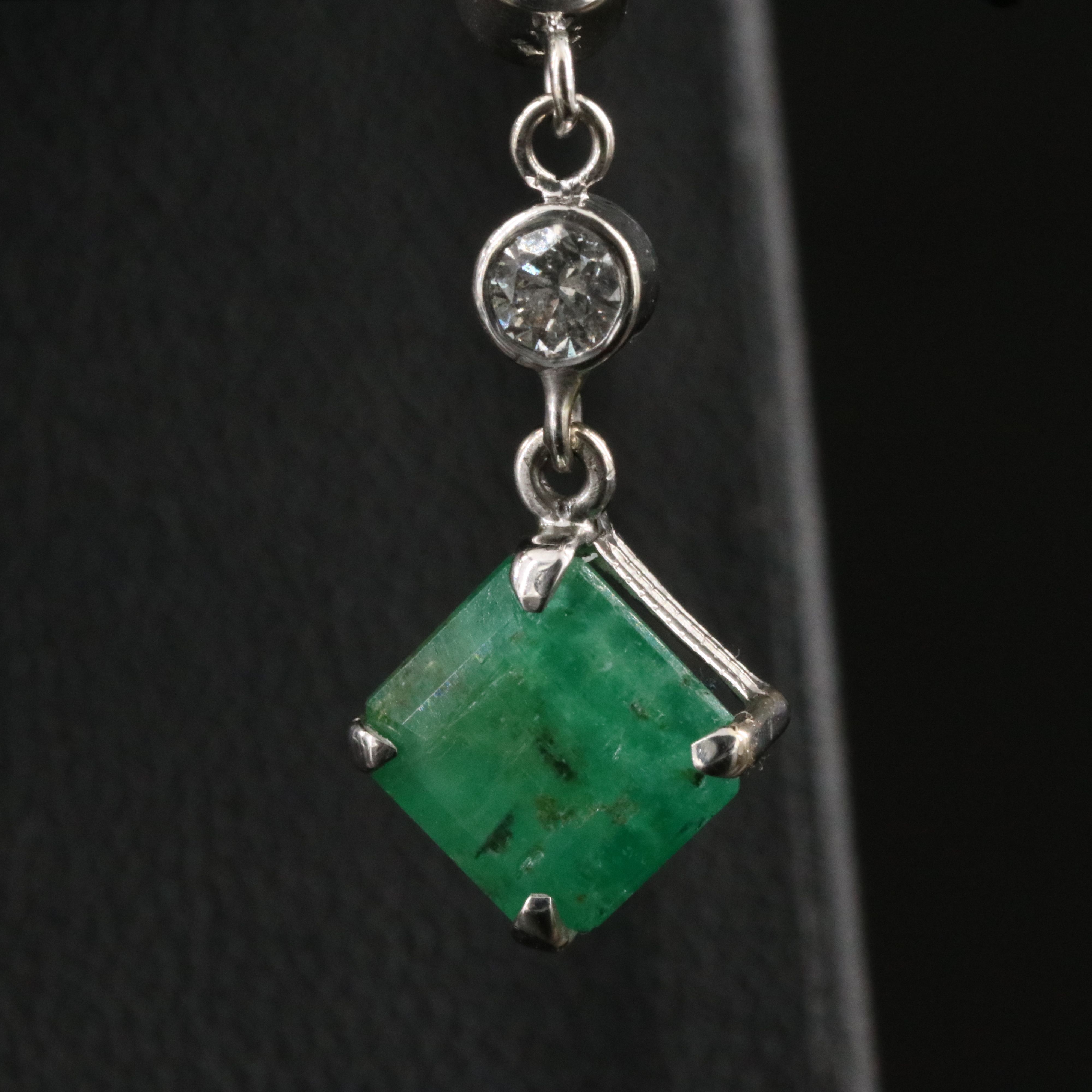 14K Emerald and 0.40 CTW Diamond Earrings
