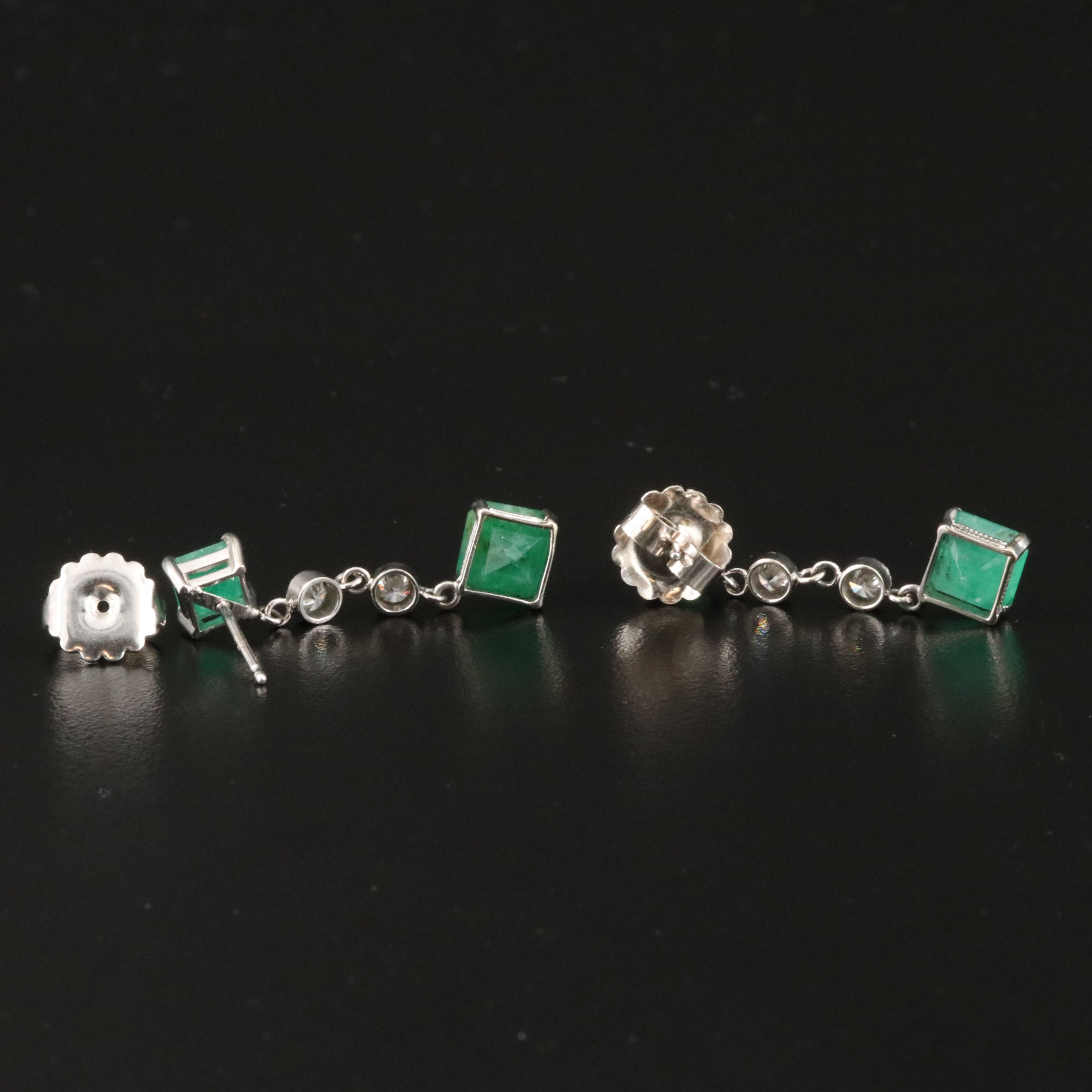 14K Emerald and 0.40 CTW Diamond Earrings