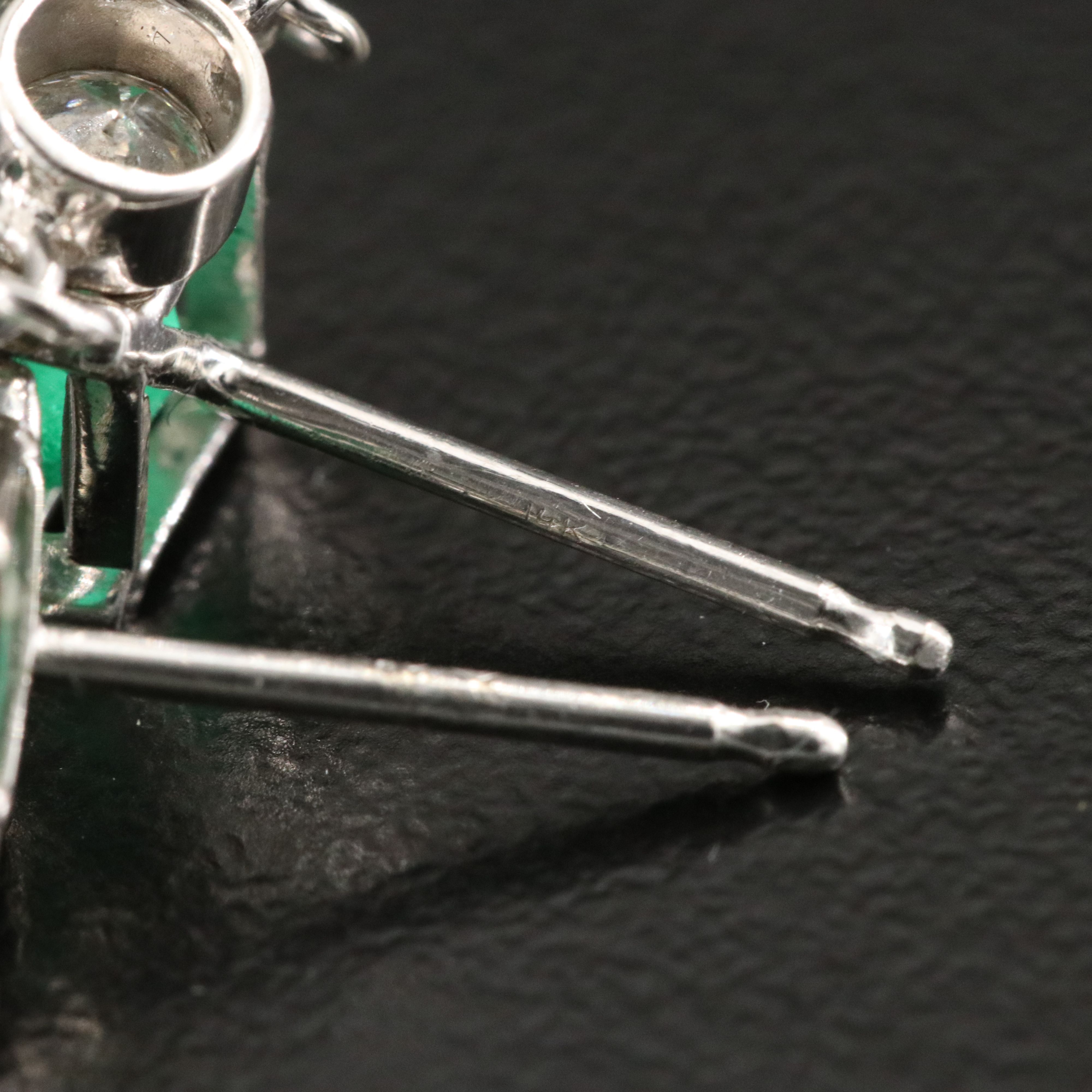 14K Emerald and 0.40 CTW Diamond Earrings