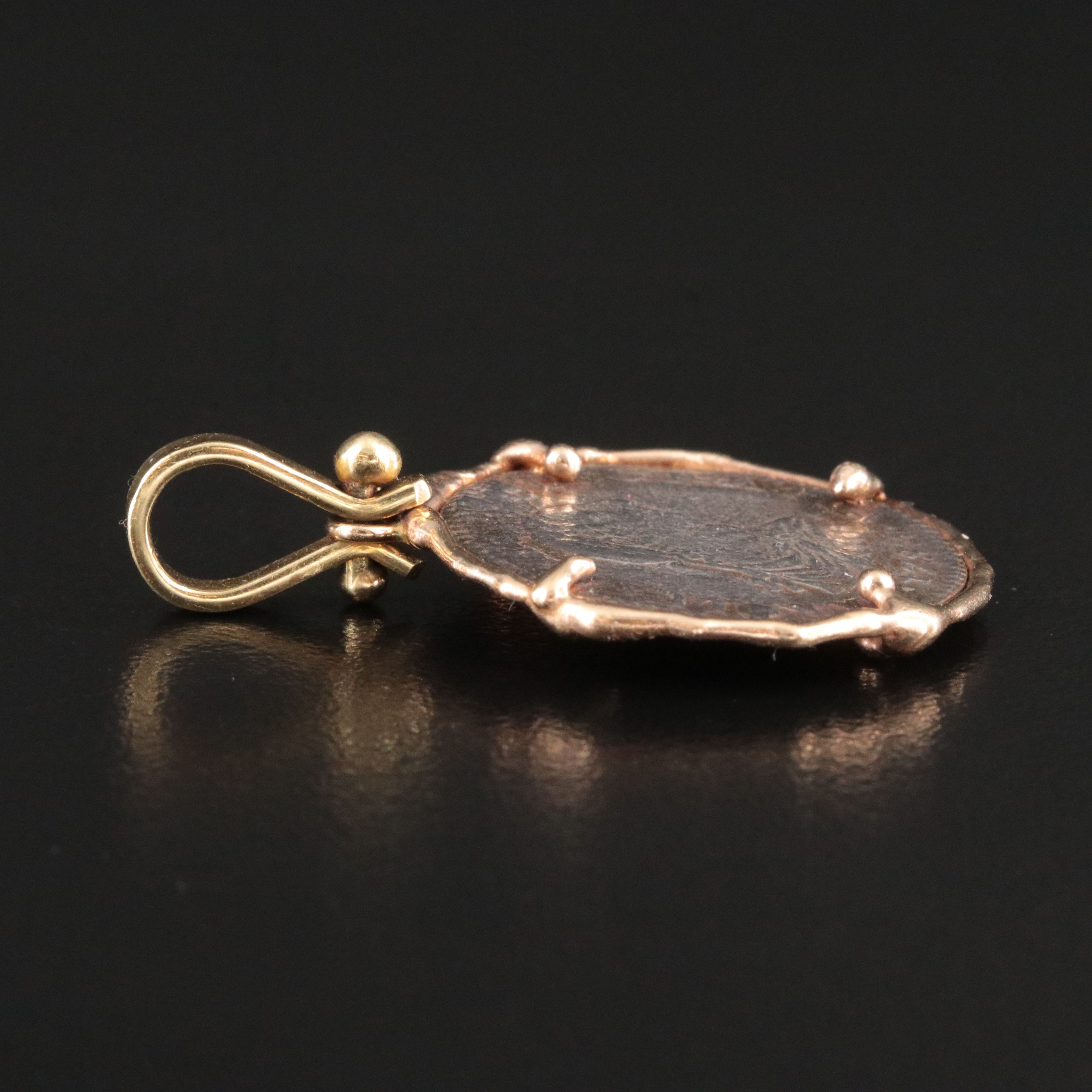 14K Pendant with 1783 Mexico 1-Real Silver Coin of Charles III