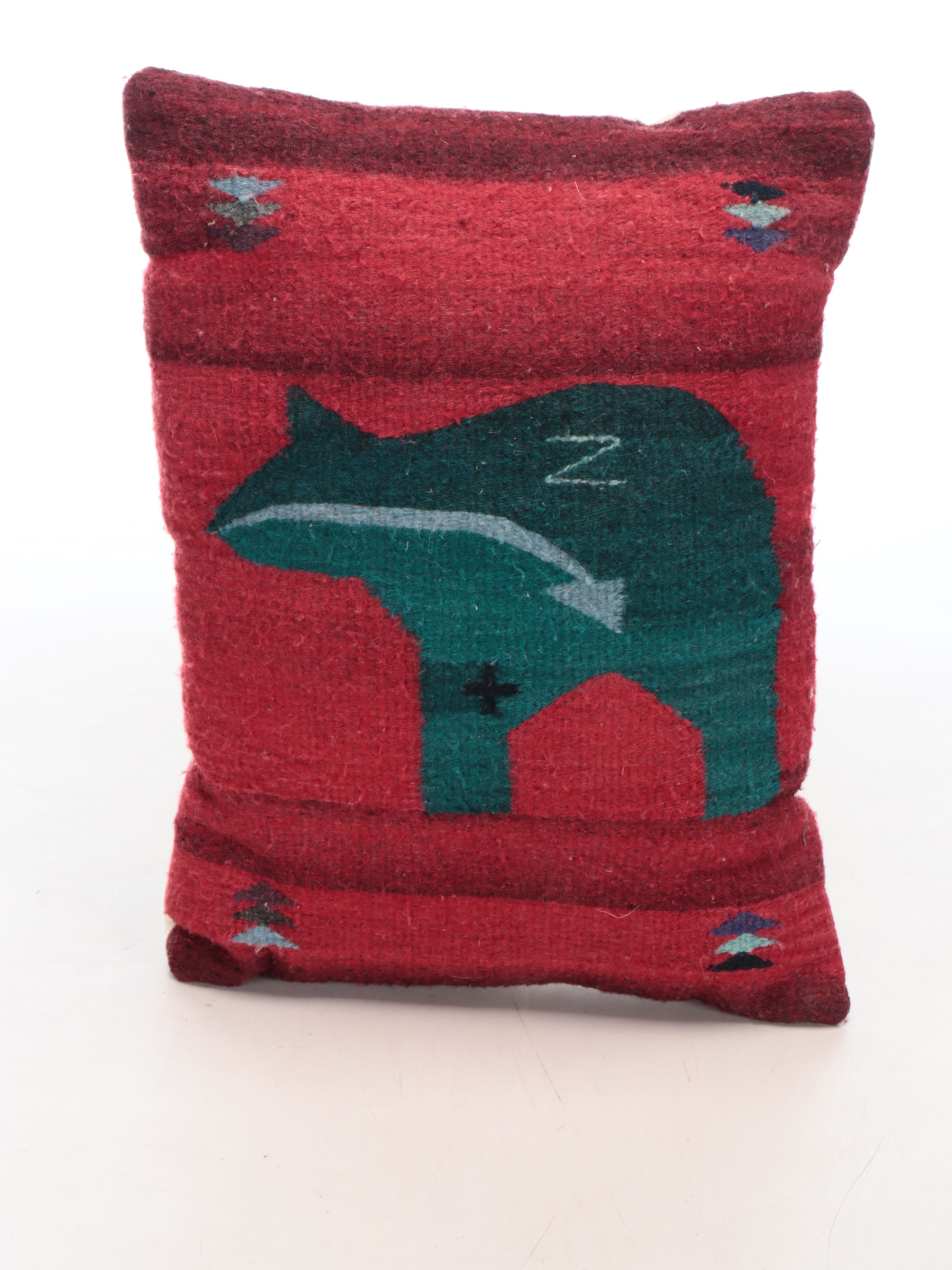 2'7 x 5'9 Handwoven Southwestern Style Accent Rug, and Heartline Bear Pillow