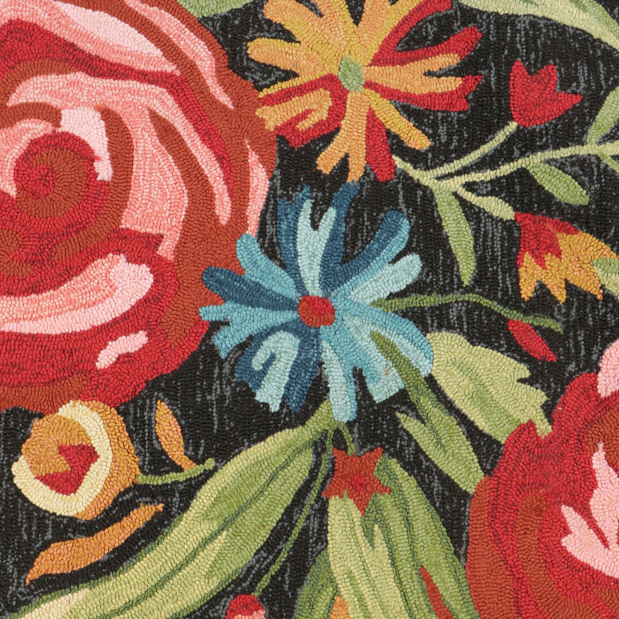 5' x 7' Hand-Hooked At Home "Santa Monica" Bright Floral Area Rug