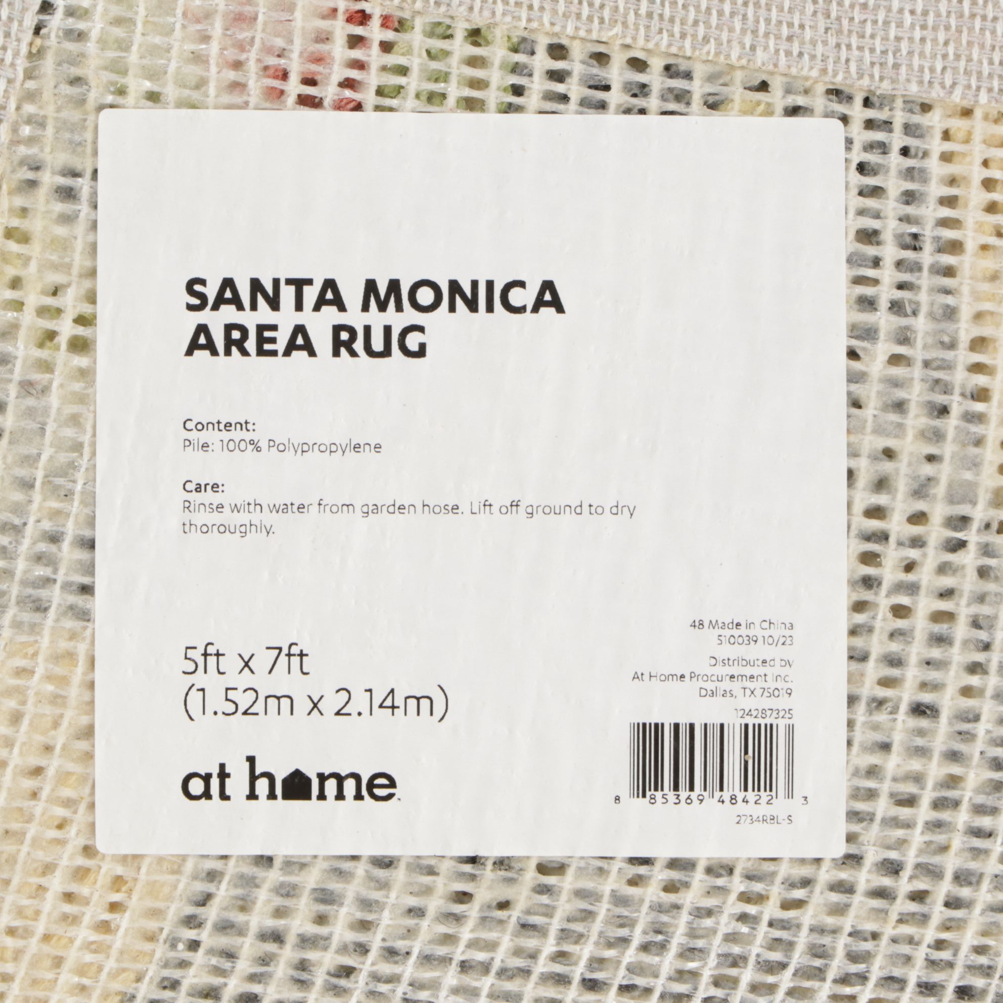 5' x 7' Hand-Hooked At Home "Santa Monica" Bright Floral Area Rug