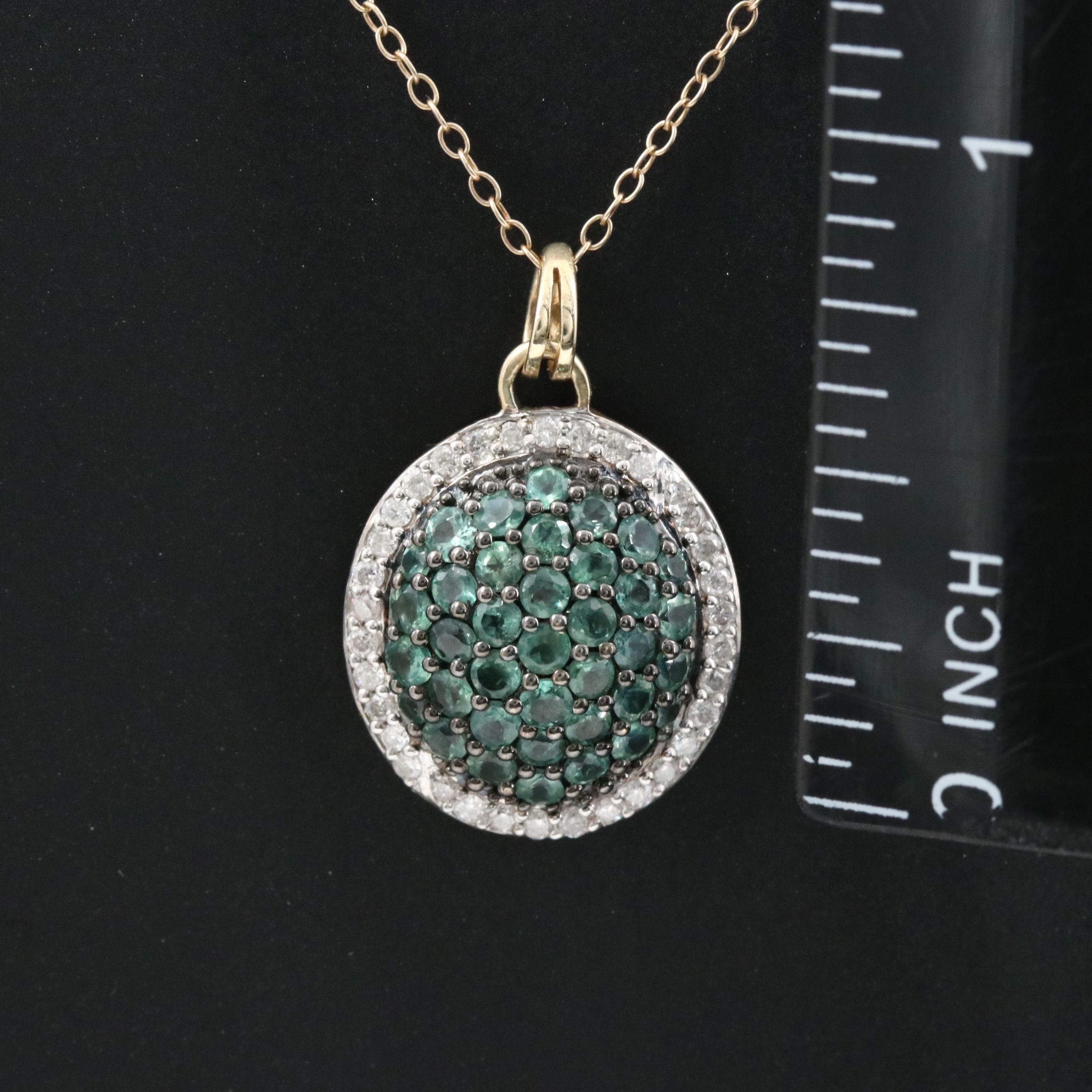 Sterling Alexandrite Diamond Pendant Necklace