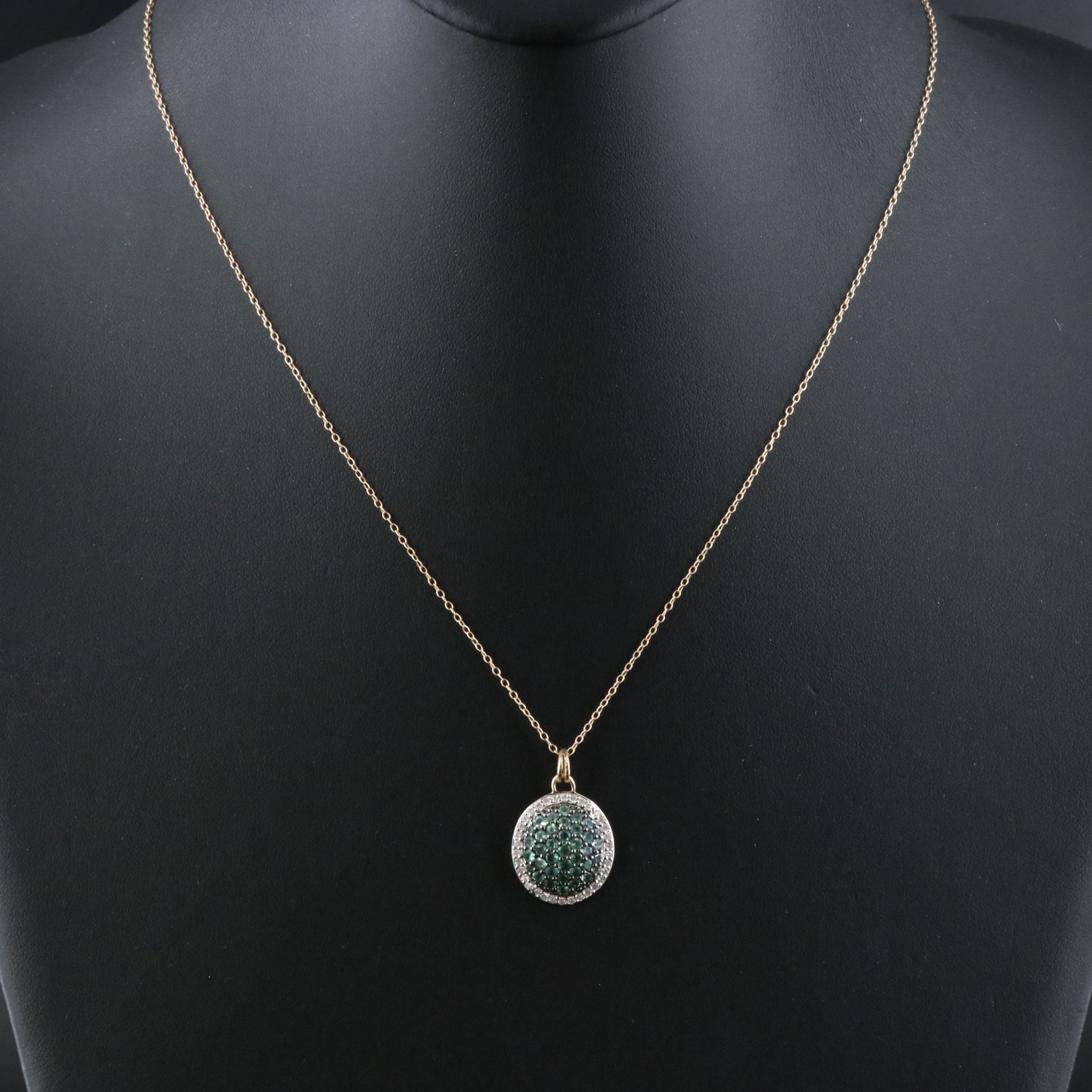 Sterling Alexandrite Diamond Pendant Necklace