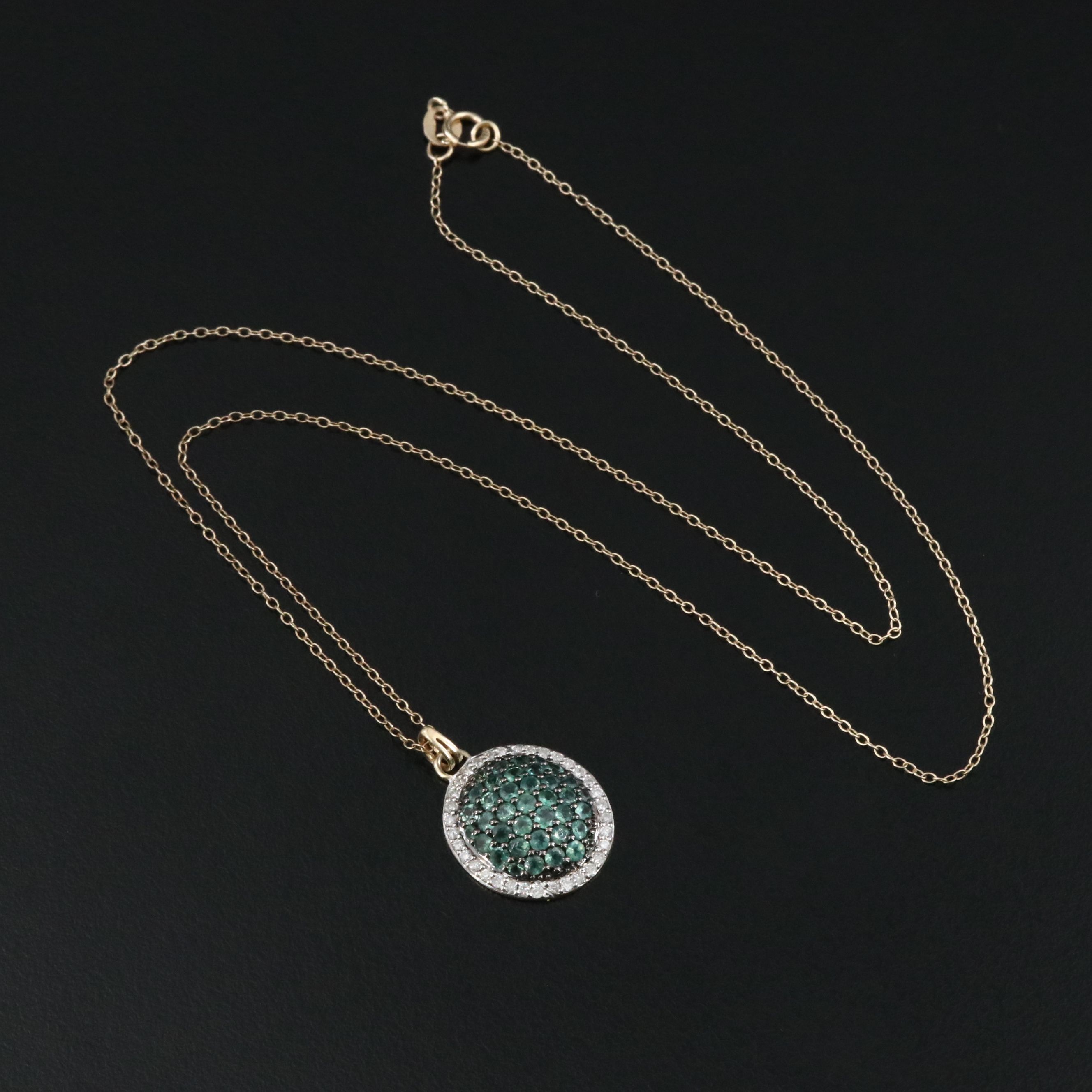 Sterling Alexandrite Diamond Pendant Necklace