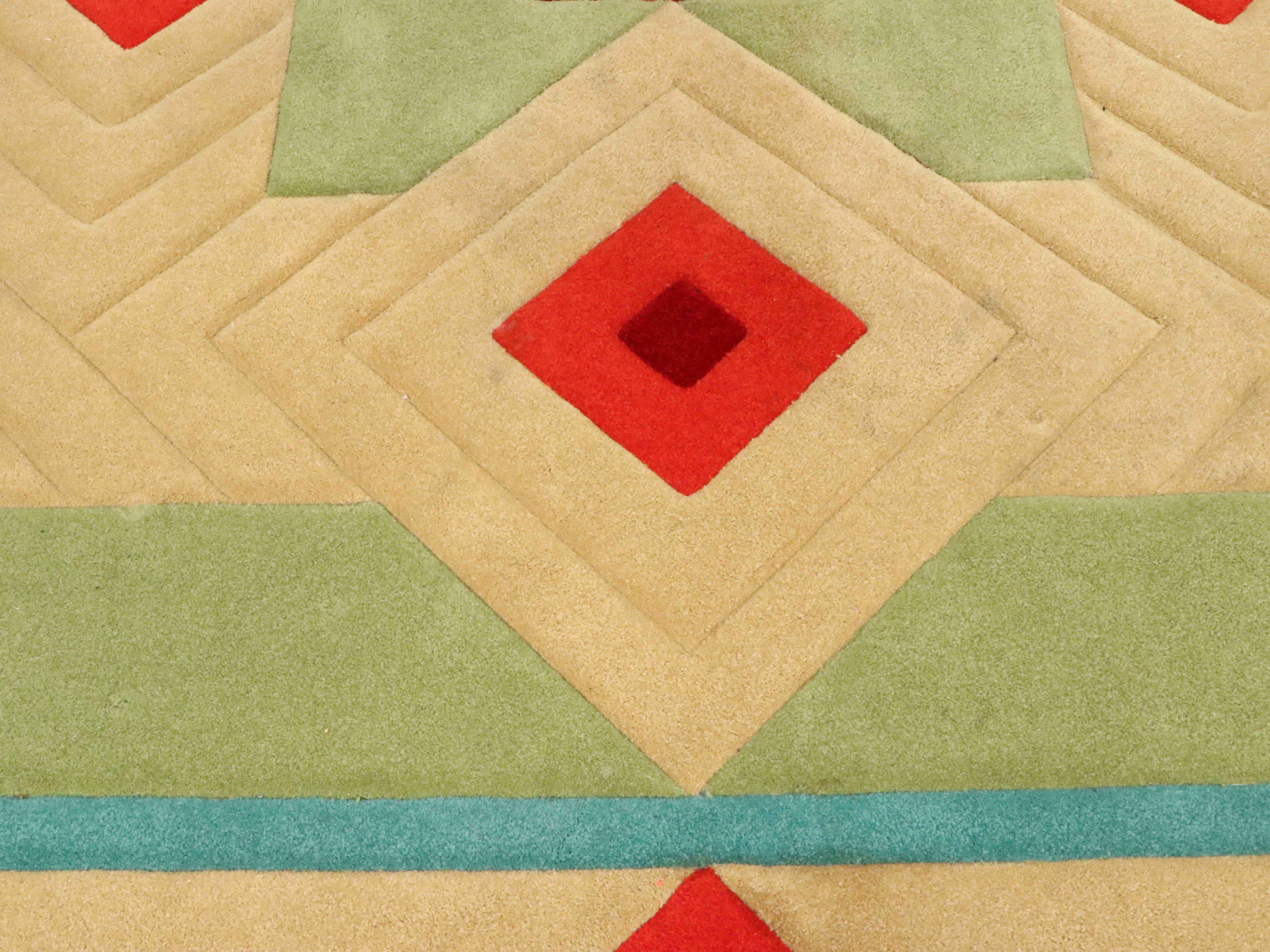 9' x 14'11 Machine Made Carved Postmodern Deco Revival Room-Sized Rug