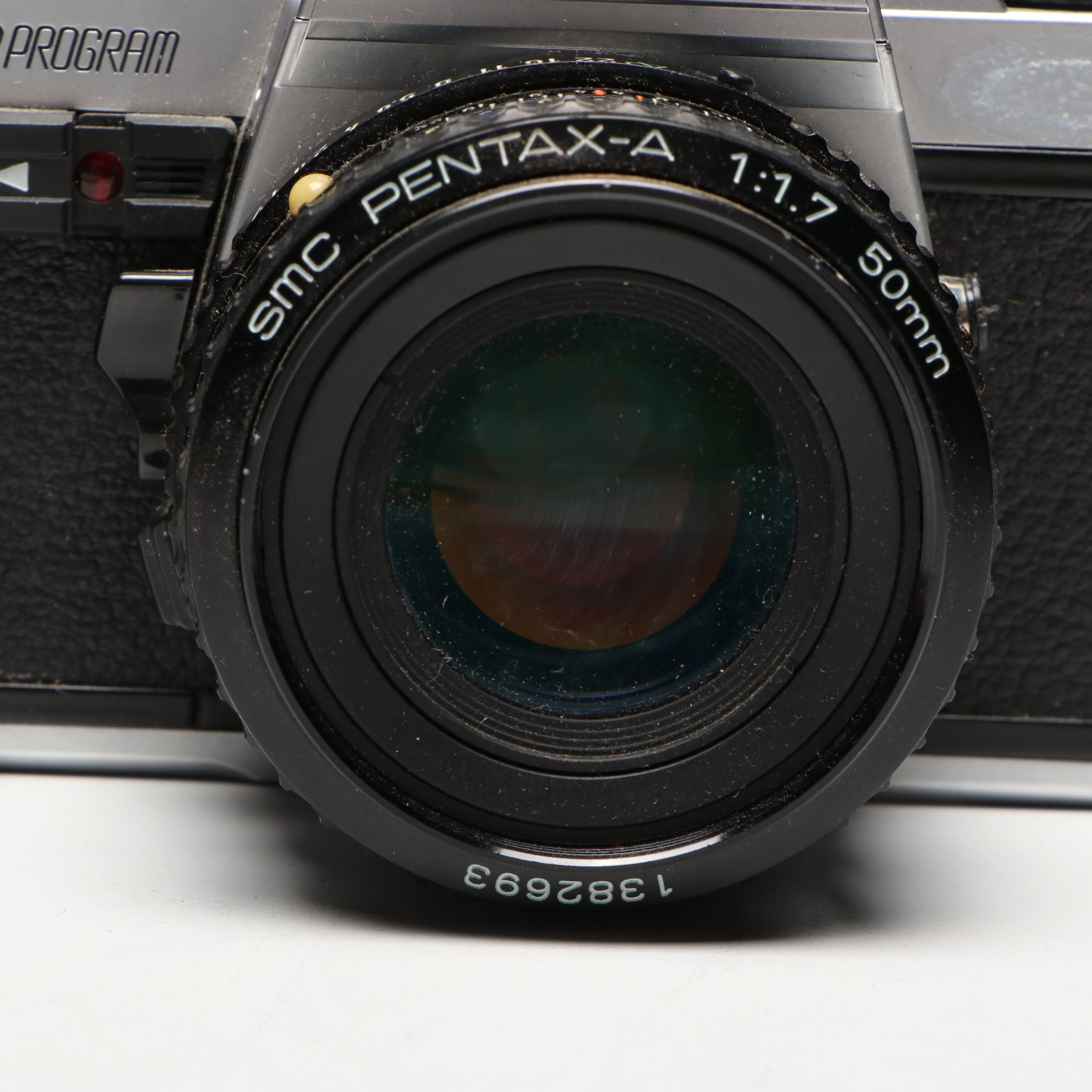 Pentax Super Program Camera and Mt. Kilimanjaro Medal in Blue River Fly Shop Box