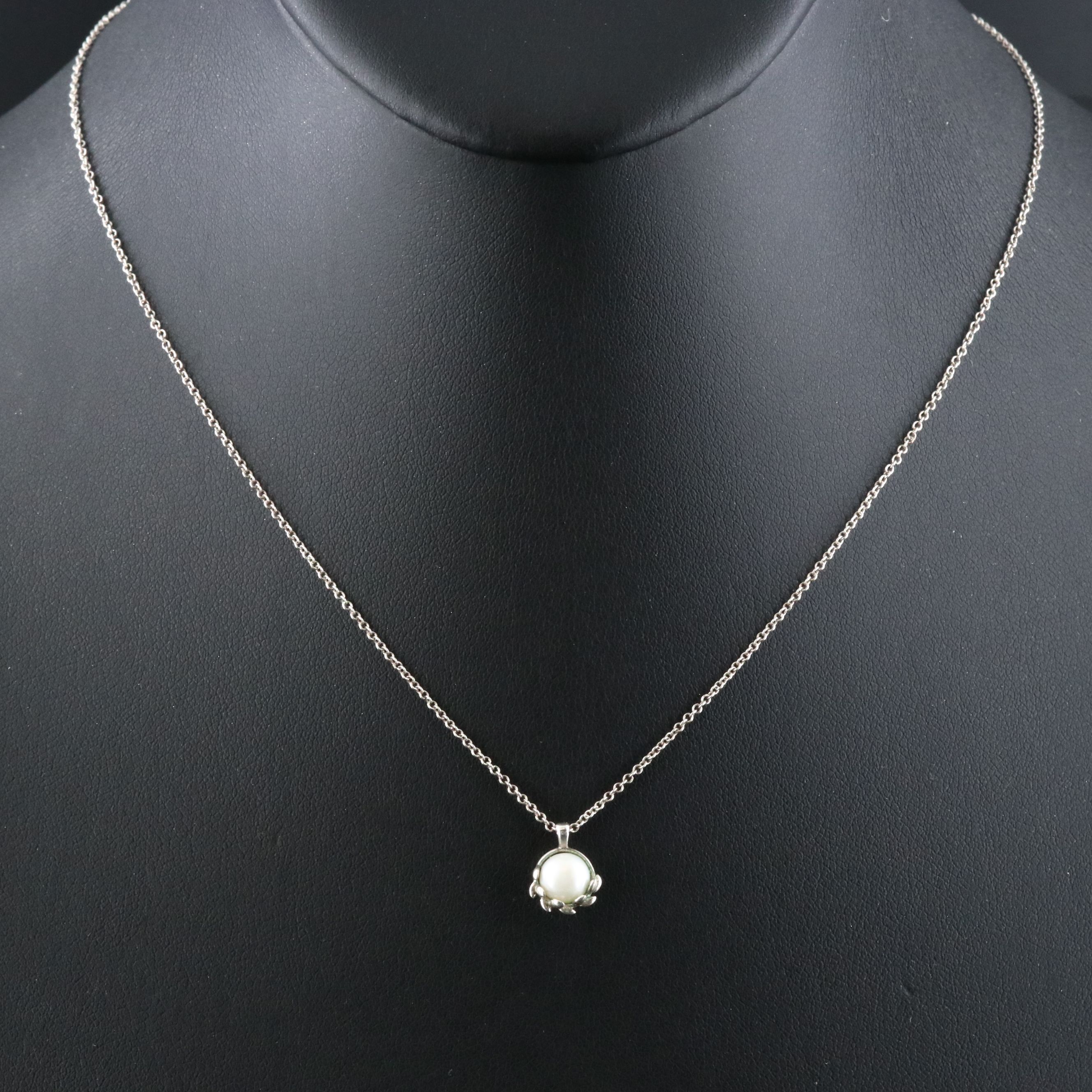 Paloma Picasso for Tiffany & Co. Olive Leaf Sterling and Pearl Necklace